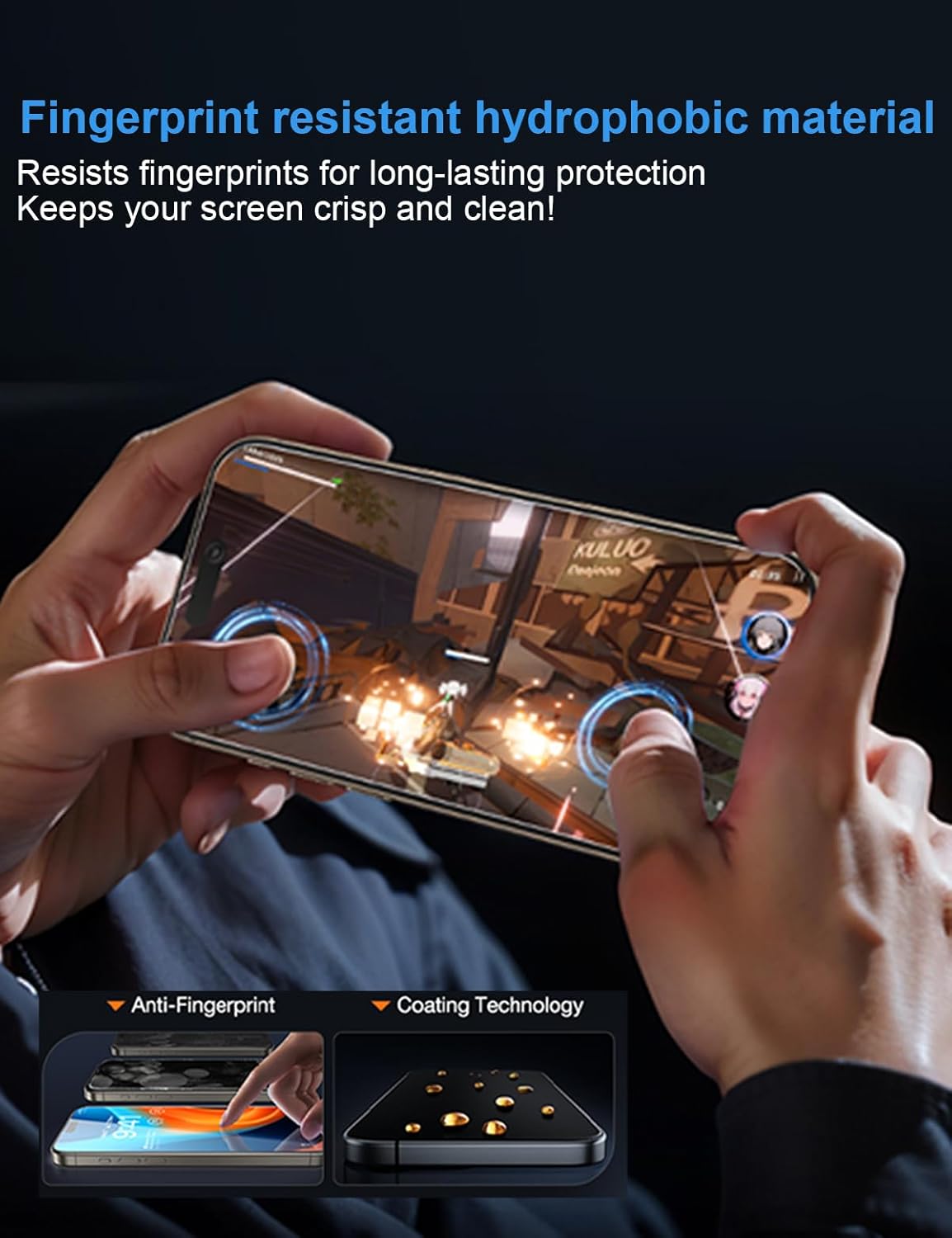 OneFish for iPhone 16e/13/13 Pro/14 Privacy Screen Protector, 4-Way 360° Anti-Spy Tempered Glass, 9H Hardness, HD Clear Anti-Fingerprint 3D Curved Edges, Case-Friendly & Easy Installation [2 Pack]