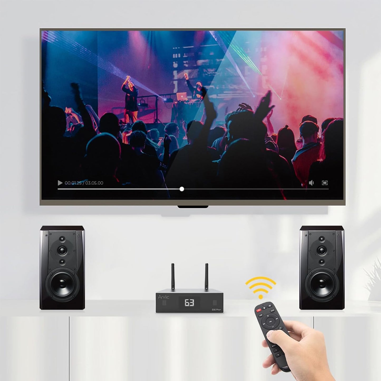 Arylic Up2stream S50 Pro+, Receiver Audio WiFi e Bluetooth,Preamplifier aptX HD con ESS Sabre Dac AKM ADC Multiroom/multizone, Ricevitore Stereo Wireless con AirPlay, Spotify, Internet Radio