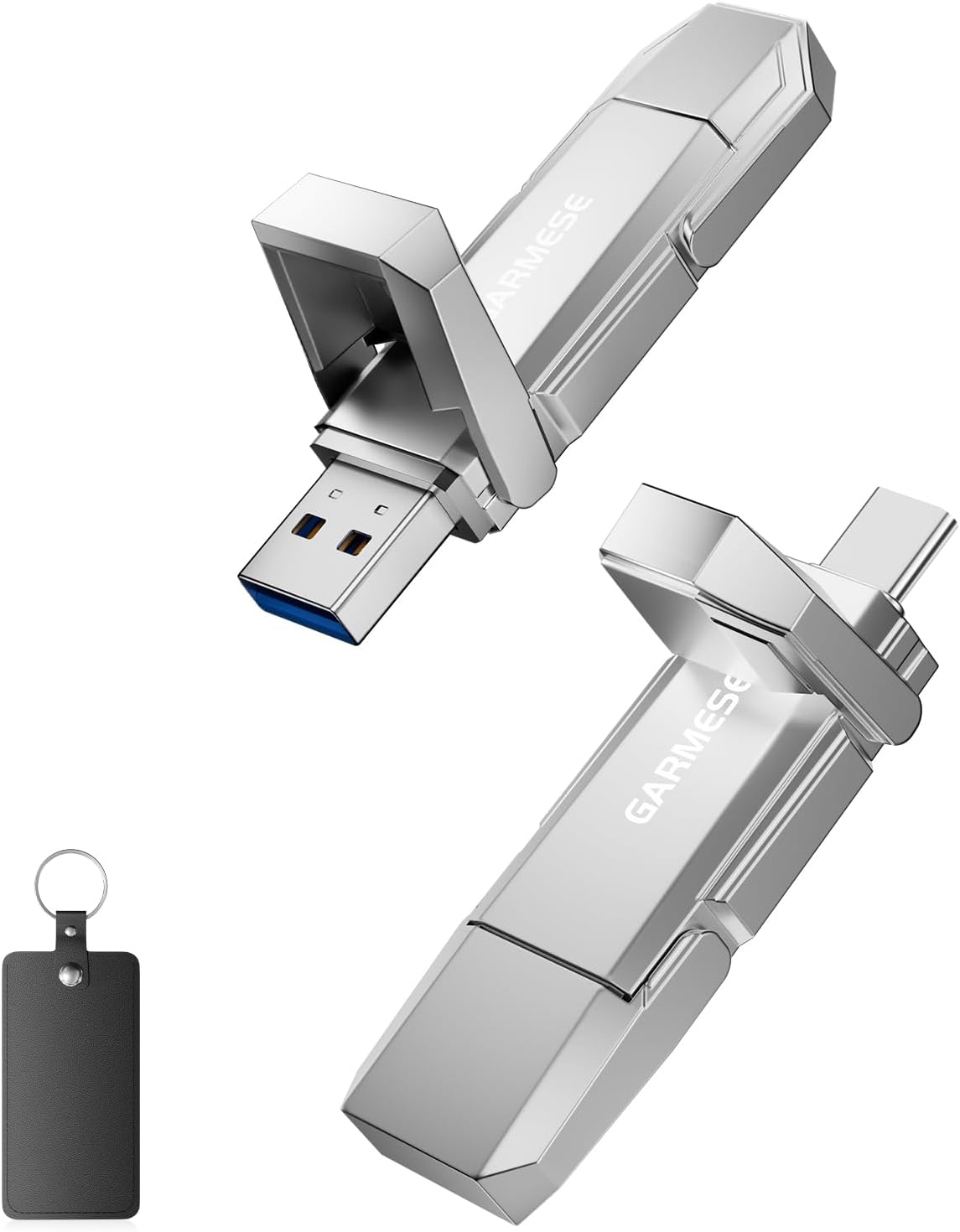 128GB USB C Flash Drive Up to 450MB/s USB 3.2 Solid State Thumb Drive 2-in-1 Dual Flash Drive Data Storage Memory Stick Compatible with Smartphone Tablet Computer Game Console