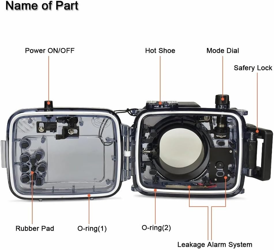 Sea Frogs Waterproof Camera Housing Compatible with Sony RX100 VI IPX8 40m/130ft Maximum Diving Depth Underwater Camera Case for Diving, Surfing, Rowing, Skiing