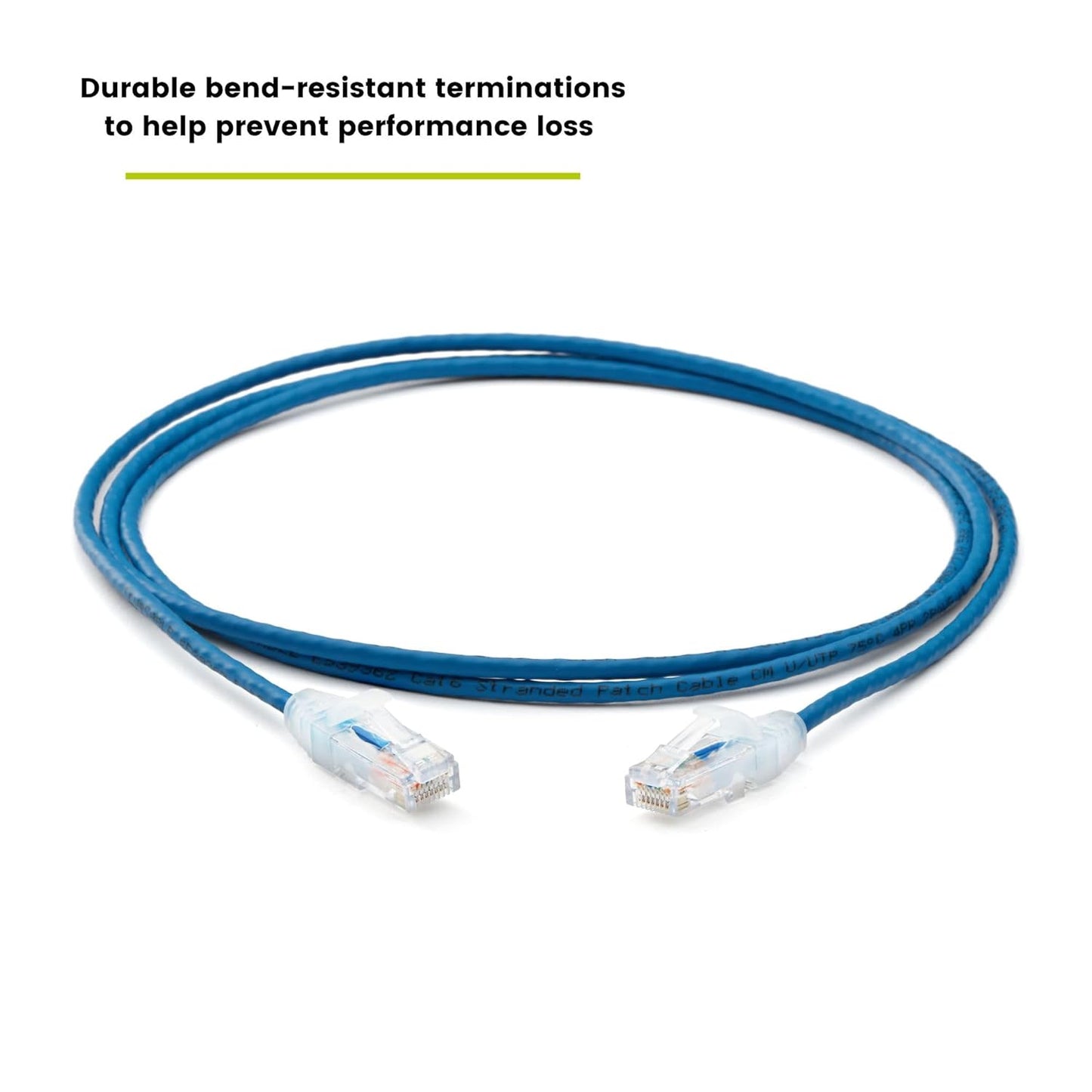 TRUECABLE Cat6 Component Rated Patch Cable, Unshielded (U/UTP), 5ft, Blue, 28AWG Solid Copper, Snagless 10G High-Speed Ethernet Cable, PoE++ 4PPoE 100W, UL Listed, RoHS-3, 1 Pack