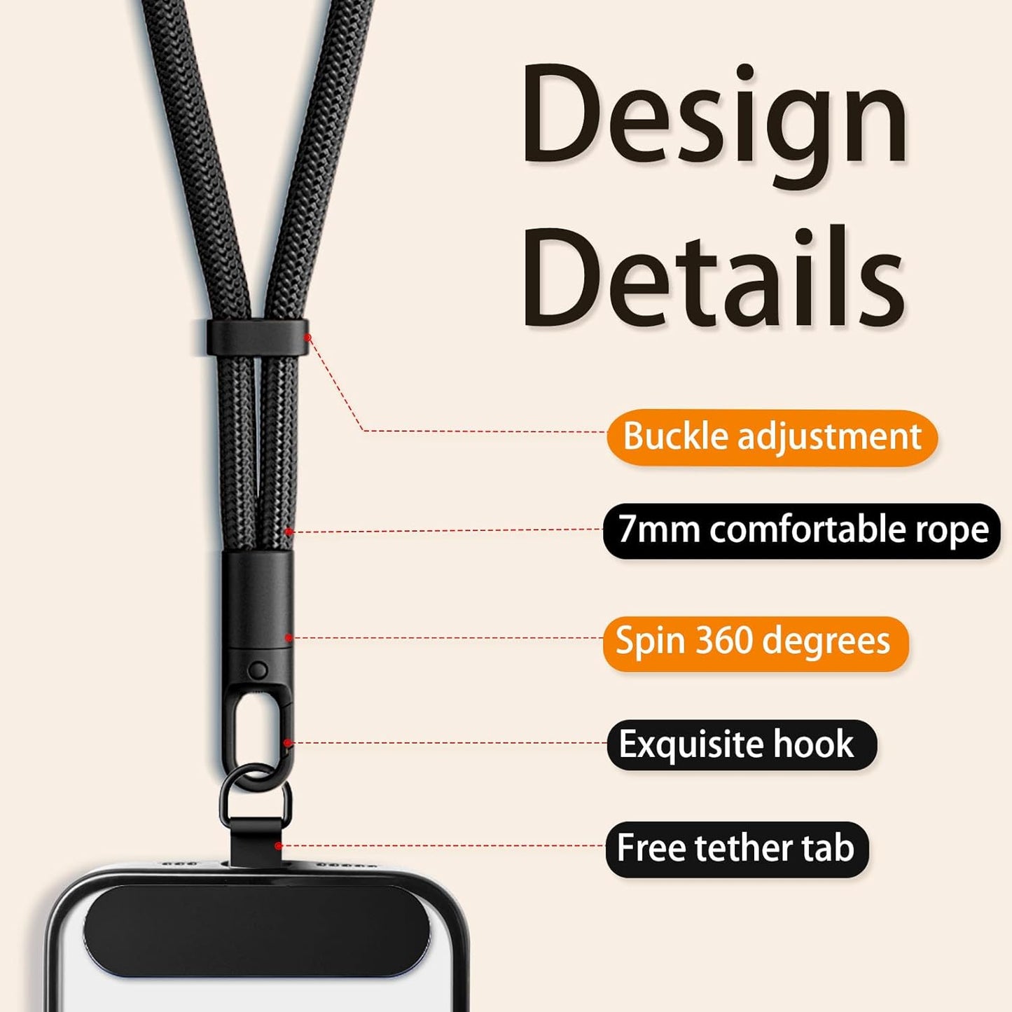 2 Pack Phone Wrist Strap, Wrist lanyard for iPhone Case Camera, Anti Theft Phone Strap Lanyard with 360° Rotating Hook, Charm Chain Camera Wristlet for Travel