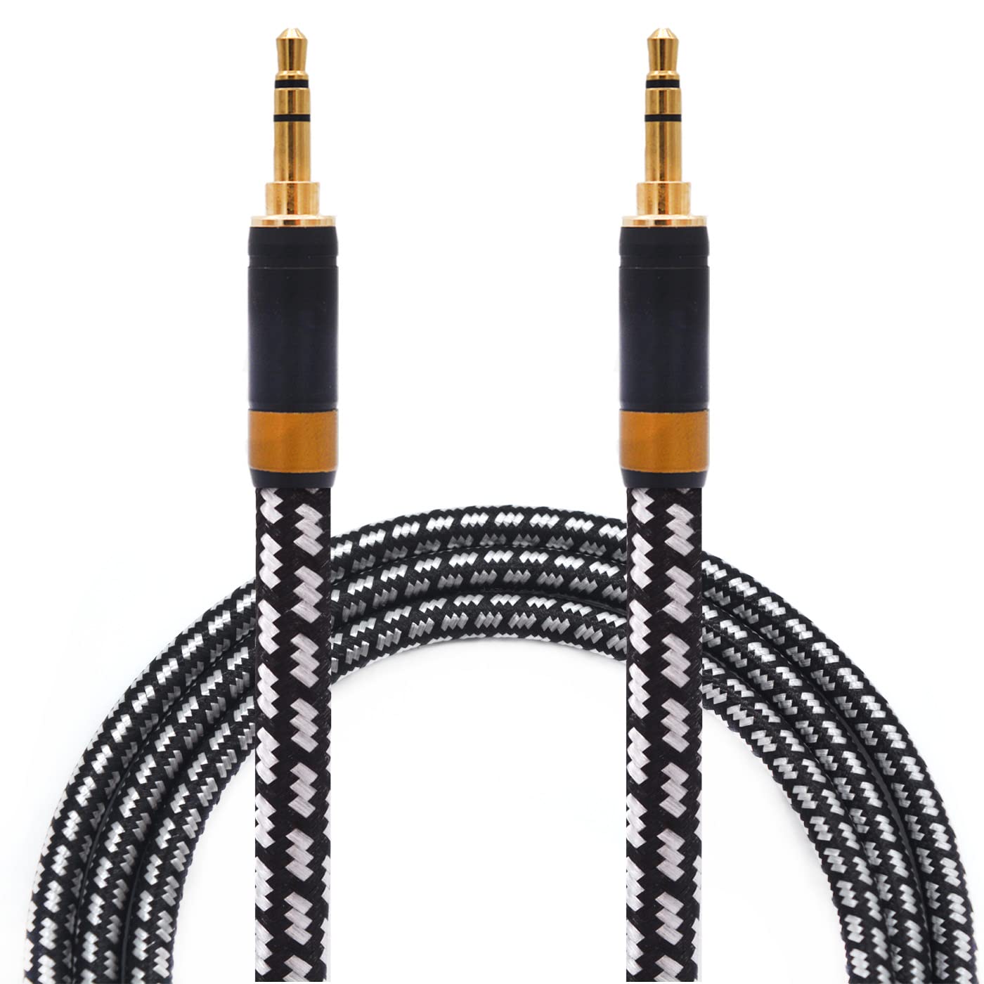 Aux Cord, Audiophile 3.5mm Stereo Audio Cable [1m (3.2 Feet), Silvered-Plated Copper core], Unbreakable and Great for Phone, Laptop, Tablets, Headphones, Cars and More