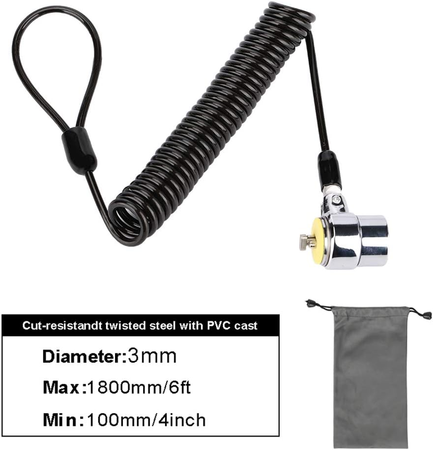 Security Hardware Cable Lock Kit,Retractable Cable Lock Portable Keyed Laptop Lock 3 Keys 6.2Ft for Monitors, Laptops, MacBooks, Tablets, iPad,Mac mini, (Keyed Different)