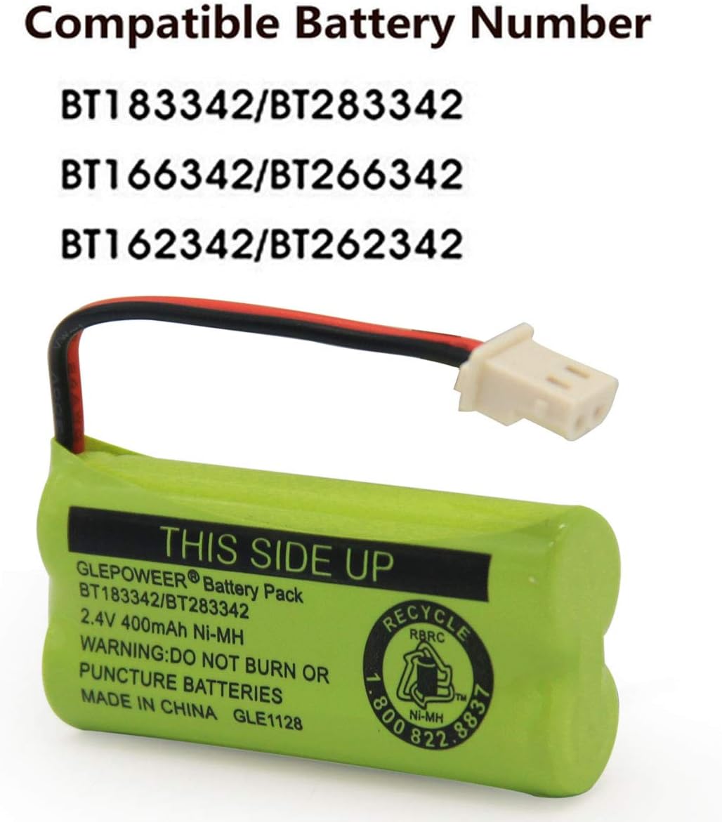 BT183342 BT283342 BT166342 BT266342 BT162342 BT262342 Battery Compatible with CS6114 CS6419 CS6719 EL52300 CL80111 Cordless Handset Phone (Pack of 2)