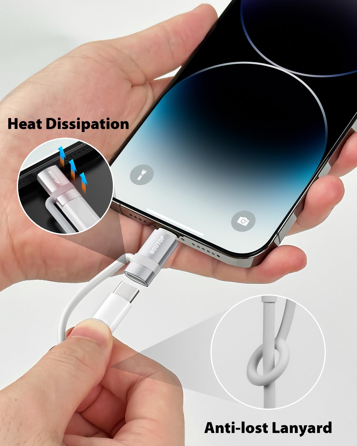 [MFi Certified] USB C to Lightning Adapter, Type C to Lightning Adapter Support 36W PD Fast Charging Compatible with iPhone iPad Silver
