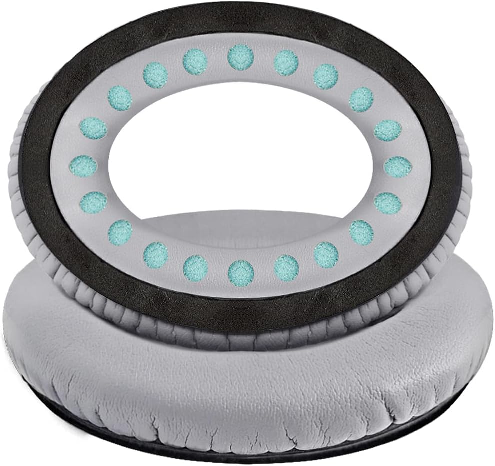Professional Headphone Replacement Ear Pads for Bose QuietComfort 35 QC 2 15 25 Earpads Cushion for QC2 QC15 QC25 SoundTrue SoundLink Around-Ear Headphones (QC35/35ii, Silver Cushion + Grey Mat)