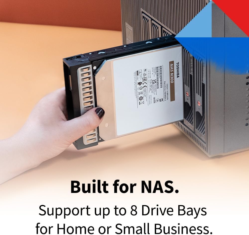 Toshiba N300 4TB NAS 3.5-Inch Internal Hard Drive - CMR SATA 6 GB/s 7200 RPM 512 MB Cache - HDWG740XZSTC
