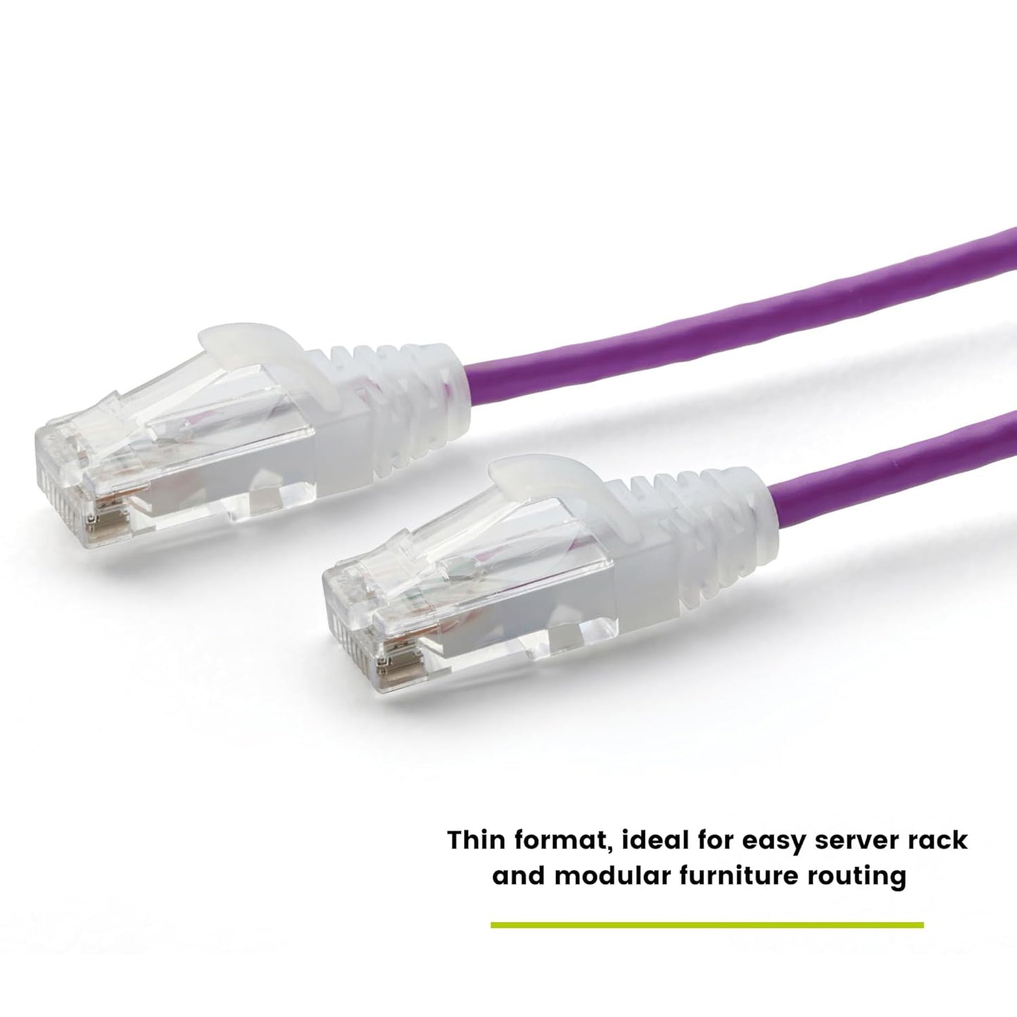 TRUECABLE Cat6 Component Rated Patch Cable, Unshielded (U/UTP), 2ft, Purple, 28AWG Solid Copper, Snagless 10G High-Speed Ethernet Cable, PoE++ 4PPoE 100W, UL Listed, RoHS-3, 1 Pack