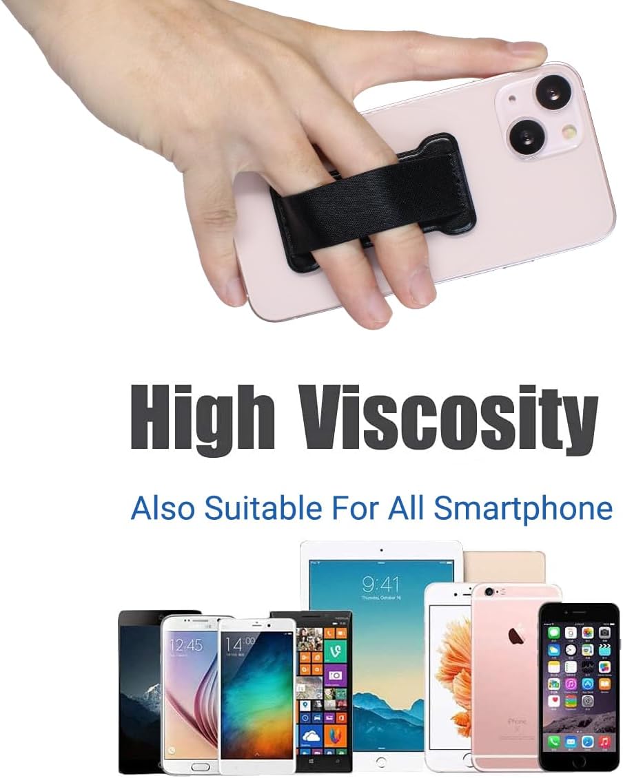 Phone Grip Holder for Hand, Universal Finger Strap Phone Holder, Finger Selfie Grip Compatible with Most Smartphones (Red) - 2Pack