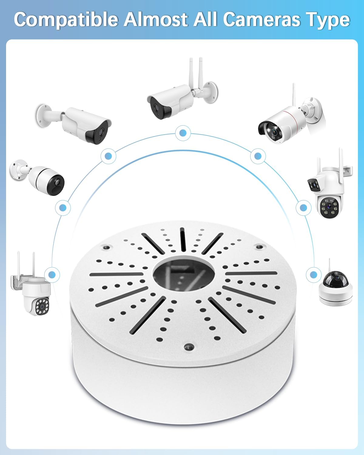 WEILAILIFE 【Compatible Almost All Cameras Type】 Security Camera Junction Box, Universial Camera Junction Box Mount Bracket(8 Pack)