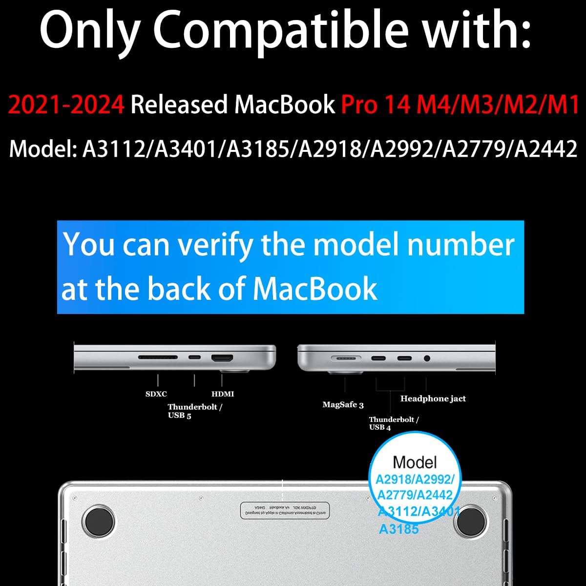 Teryeefi Design Case for MacBook Pro 14 inch 2025 2024 2023 2021 Release M4 A3112 A3401 A3185 M3 A2918 A2992 M2 A2779 M1 A2442, Hard Shell Cover + Keyboard Cover for 14 inch MacBook Pro, Heart A002