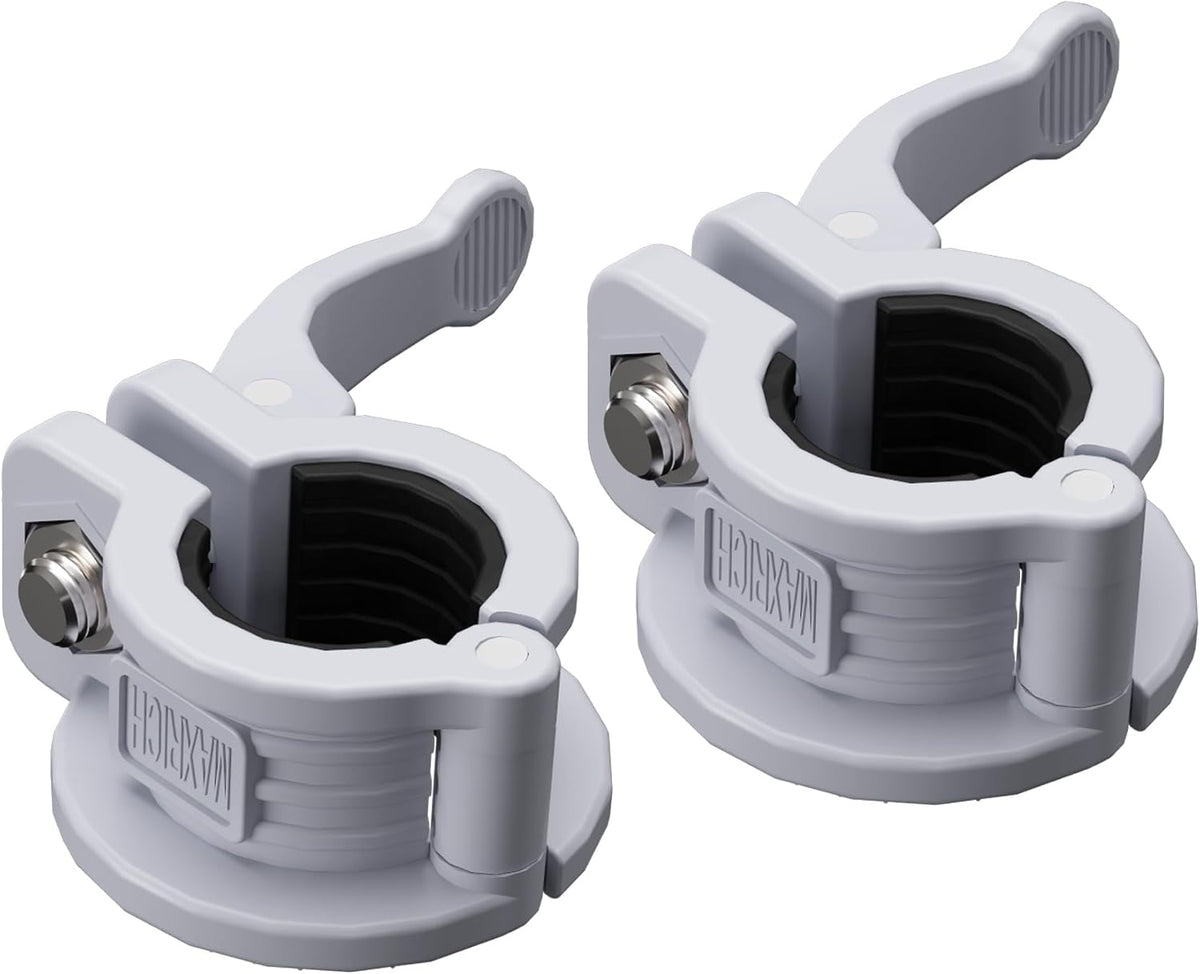 MAXRICH T Barbell Clamp 1 inch Multiple Sizes & Adjustable Weight Clips for Barbell Quick Release Barbell Clips|Barbell Collar Bar Locks for Weight Lifting (Gray)