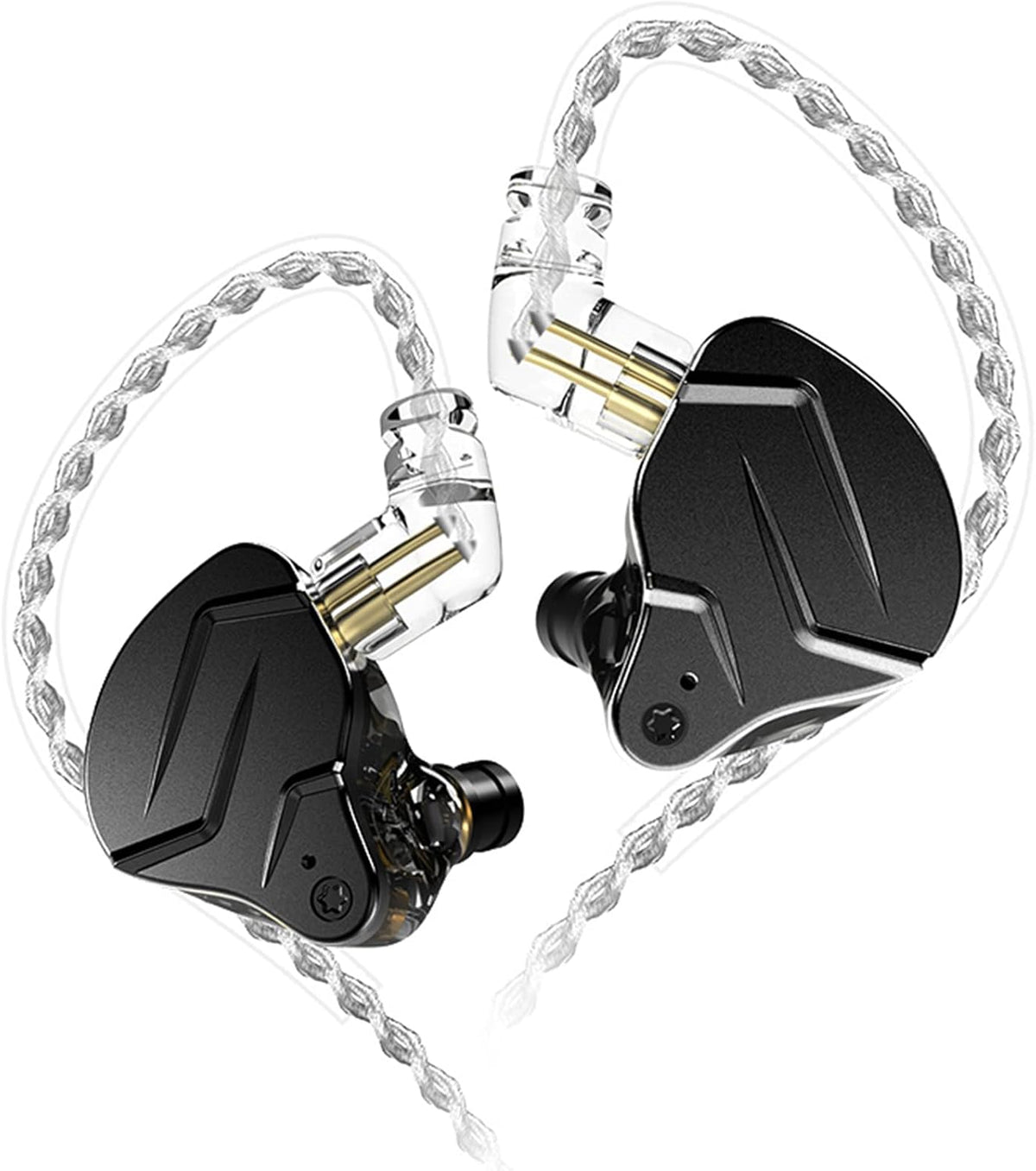 KZ ZSN PRO X Gaming Earbuds in Ear Monitor Headphones, High Fidelity IEMS Earphones, Hybrid Dual Driver Wired Earbuds with 1BA 1DD Detachable Tangle-Free Cable for Computer Tablet (Black, without Mic)