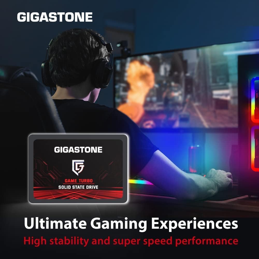GIGASTONE SATA SSD 128GB (20-Pack) 2.5 inch SSD 520MB/s Upgrade Laptop PC Memory and Storage PS4 HDD Replacement 2.5" Internal Solid State Hard Drives SATA III SLC Cache 3D NAND Game Turbo Performance