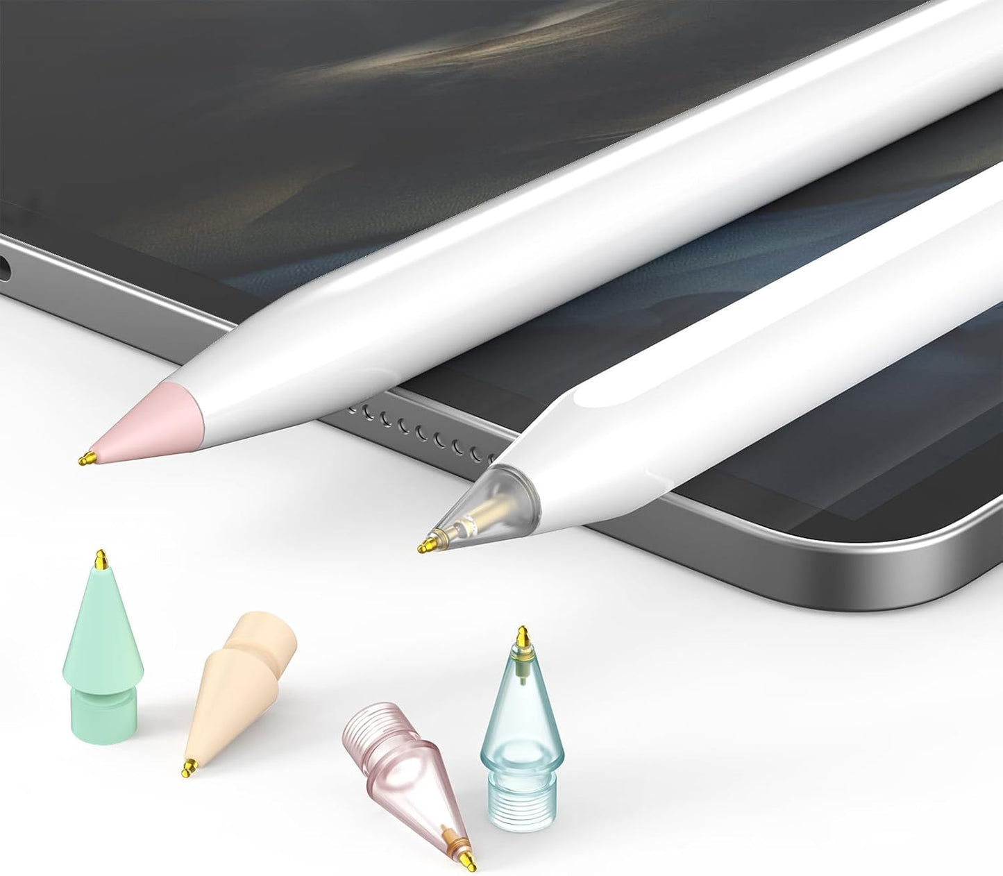 6 Pack Fine Point Replacement Tips Compatible with Apple Pencil 2nd Generation, Apple Pencil 1st Generation & Apple Pencil USB-C Colorful Nibs (Original/Pink/Green/Yellow)