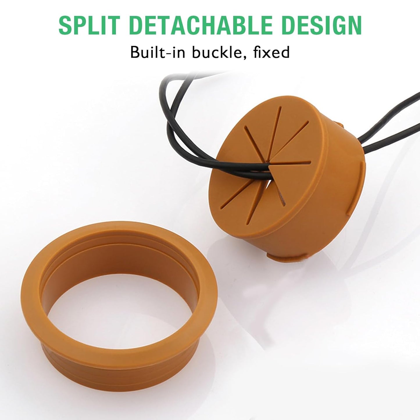 2 Pcs Desk Grommet 2" / 50 mm, Desk Hole Cover for Cables Black and White, Cable Grommet ABS Plastic, Desk Hole Grommet for Home & Office Pc, Detachable Cable Cord Organizer