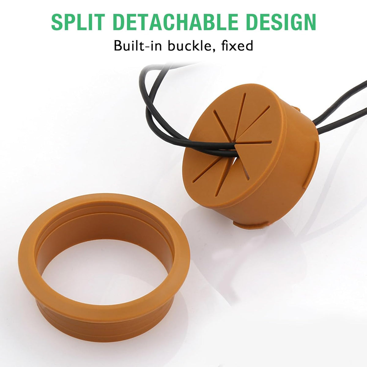 5 Pcs Desk Grommet 2" / 50 mm, Desk Hole Cover for Cables Coffee, Cable Grommet ABS Plastic, Desk Hole Grommet for Home & Office Pc, Detachable Cable Cord Organizer