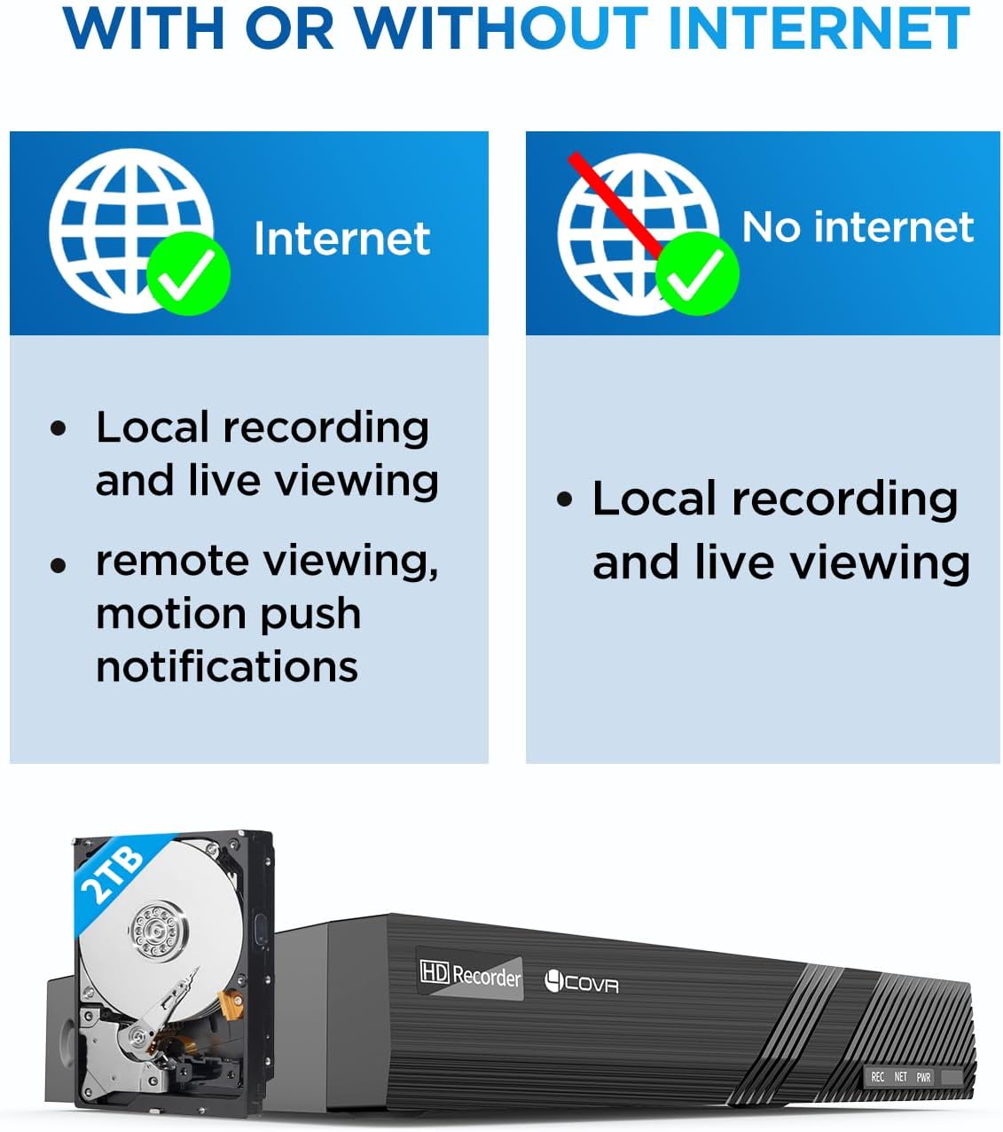 4COVR Home Security Camera System, AI Human Vehicle Detection, 8CH 8MP NVR 2TB HDD, 6Pcs 5MP Wired Commercial Bullet PoE IP Camera IP67 Night Vision, 24/7 Surveillance Outdoor, LY37EB5M0806