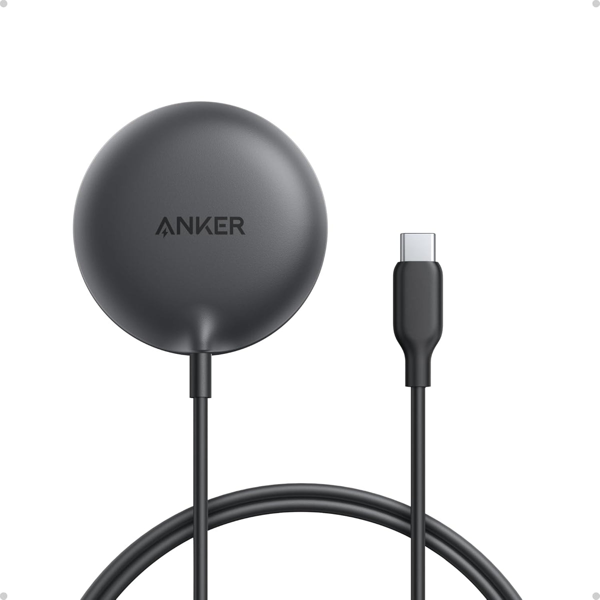 Anker Zolo Magnetic Wireless Charger, Qi2 Certified 15W MagSafe-Compatible Wireless Charging Pad, for iPhone 16/15/14/13 Series, AirPods, and More (Adapter Not Included) (Black, 1 Pack)