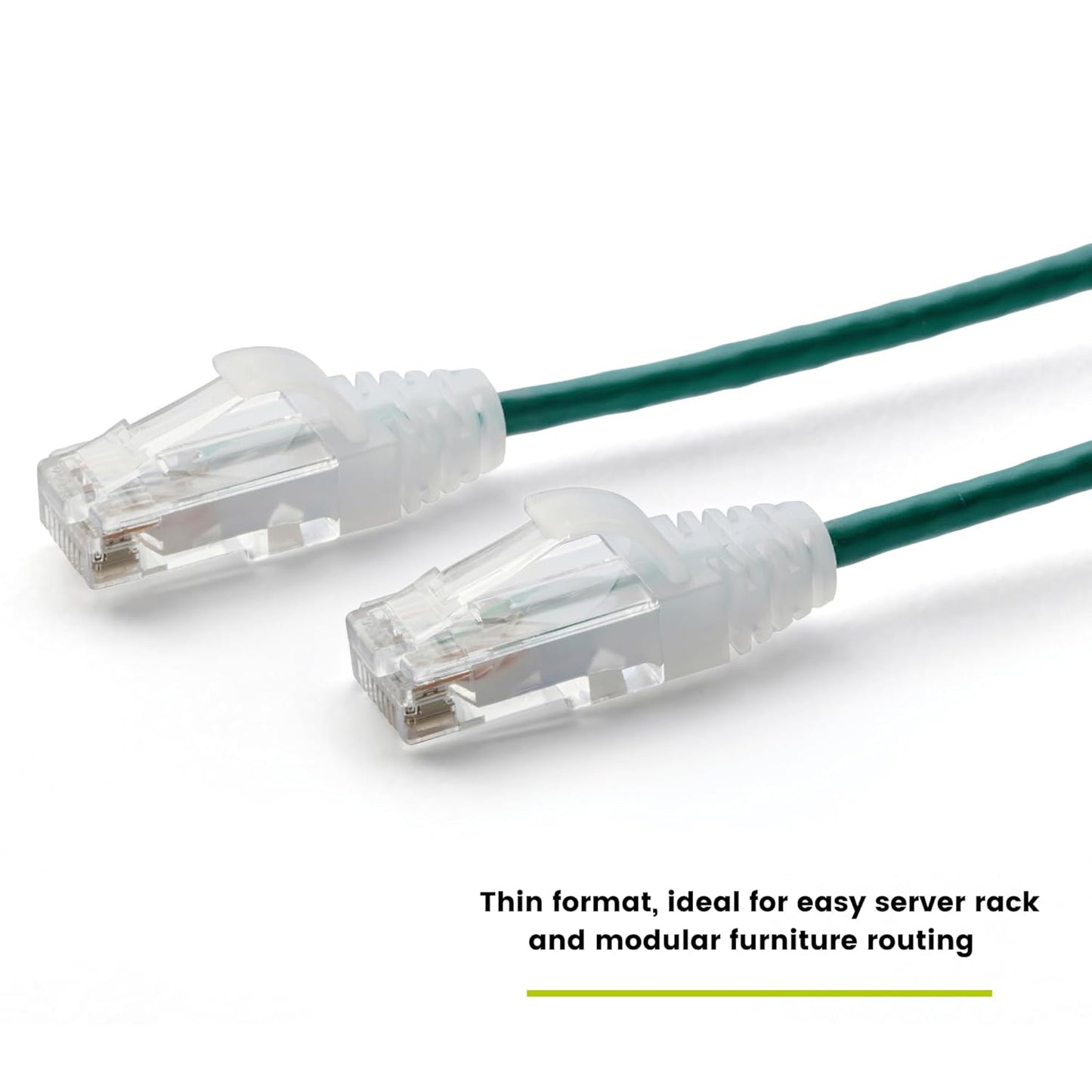 TRUECABLE Cat6 Component Rated Patch Cable, Unshielded (U/UTP), 7ft, Green, 28AWG Solid Copper, Snagless 10G High-Speed Ethernet Cable, PoE++ 4PPoE 100W, UL Listed, RoHS-3, 5 Pack