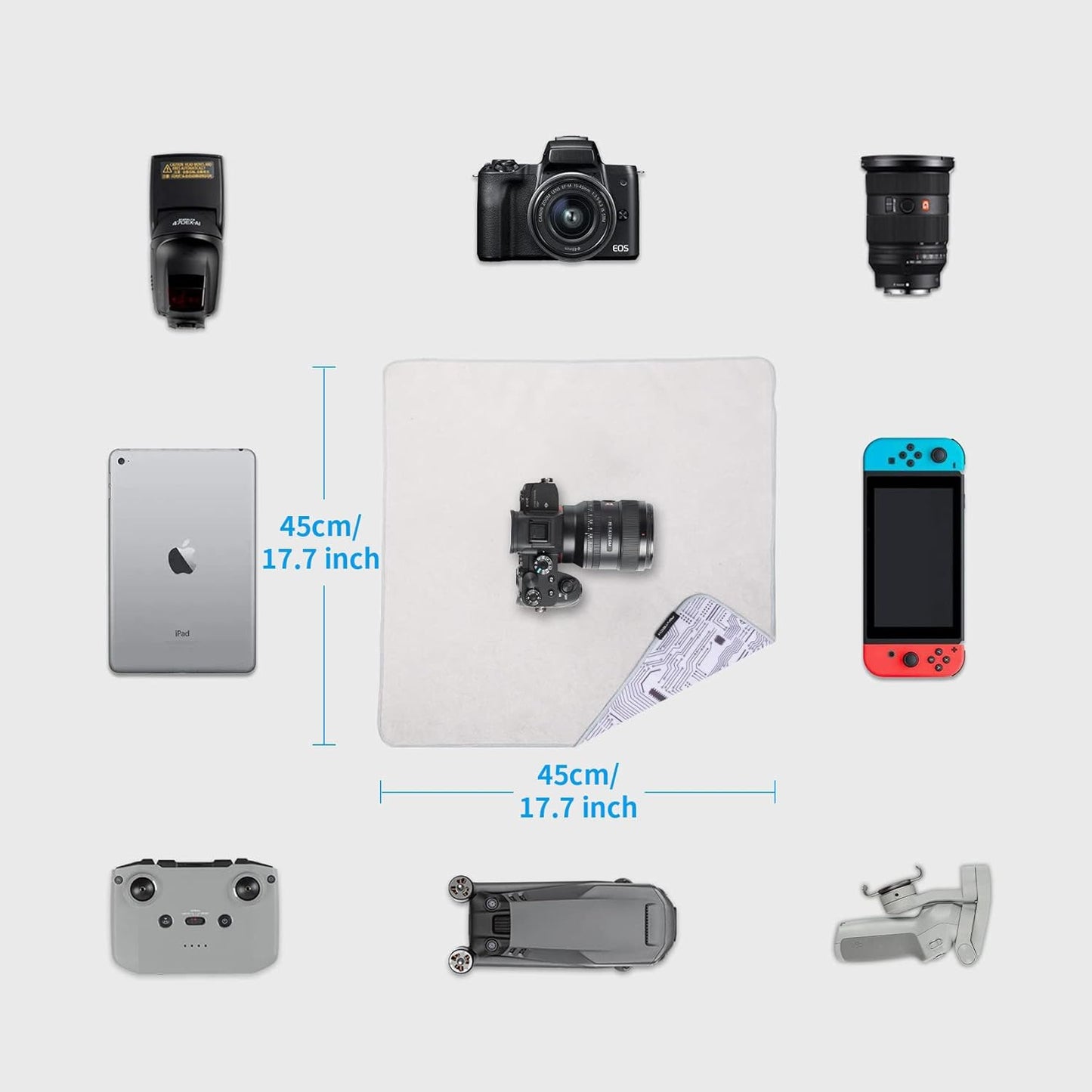 PGYTECH Protective Wrap, Anti-scratch Lens Wrap, Self-Adhesive Cloth Protective Wrapper for DSLR, Lens, Phone, Accessories