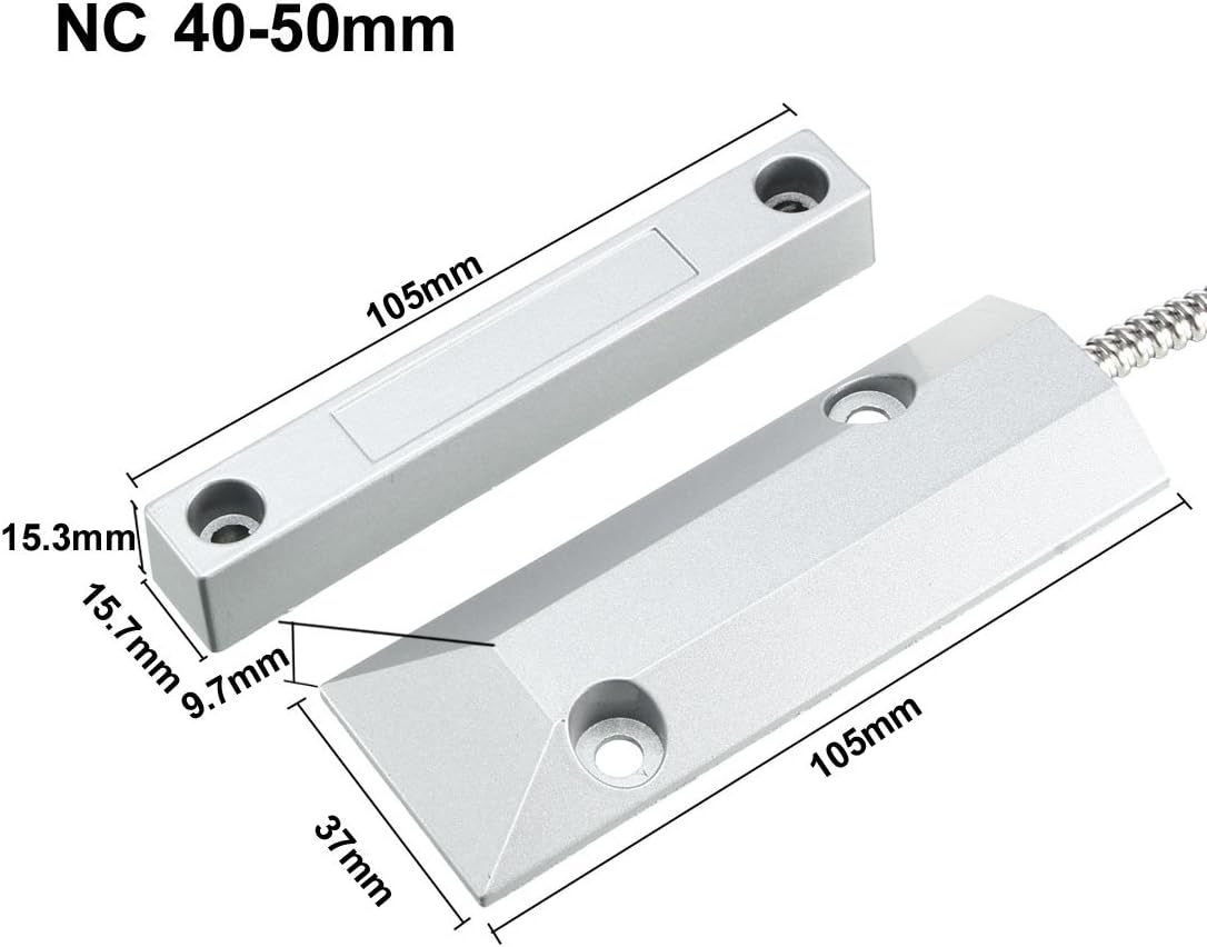 uxcell Rolling Door Contact Magnetic Reed Switch Alarm with 2 Wires for N.C. Applications OC-55