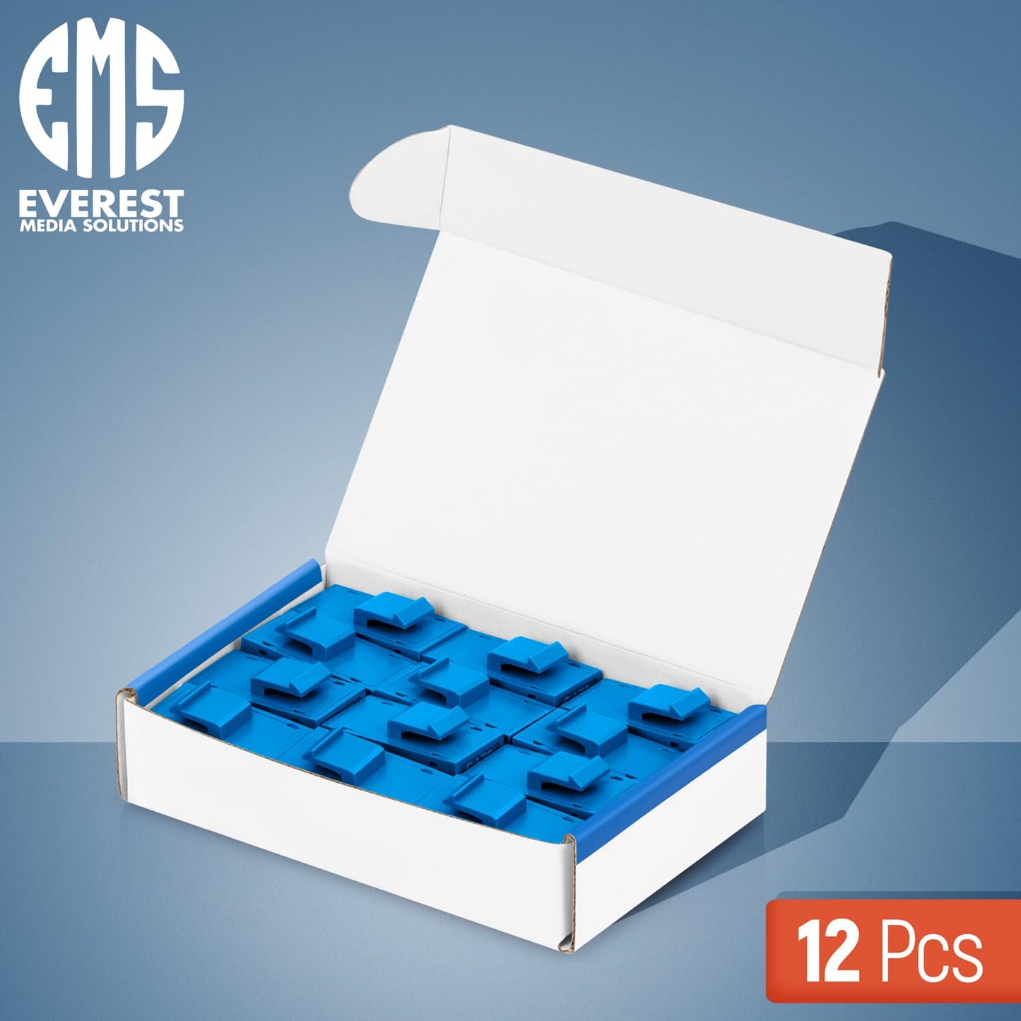 Everest Cat6 RJ45 Keystone Coupler (12-Pack) in Blue - RJ45 Coupler - Cat 6 Couplers - Female to Female Cat6 Keystone Jacks - Ethernet Couplers - Ethernet Cable Extender