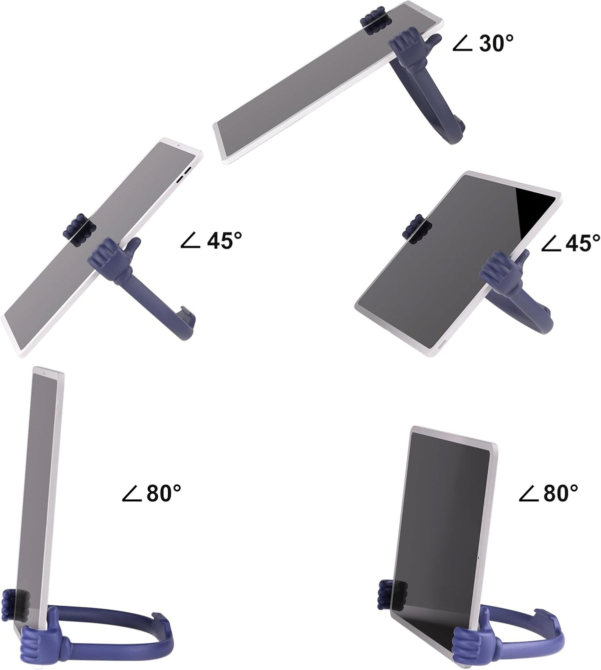 Honsky Thumbs Up 2 Pack Tablet Stands, Compatible with iPad, Samsung Galaxy, iPhone Pro Max, Universal Cute, Blue/Purple