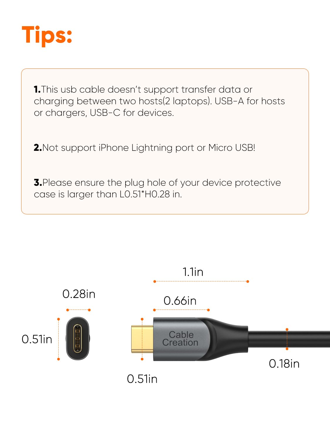 CableCreation USB C Data Cable 1.6FT, USB-A 3.2 Gen2 10Gbps, 3A Fast Charging, Support Android Auto & Carplay, Type-C External SSD, Galaxy S24, iPhone 15/16, Pixel, 0.5m