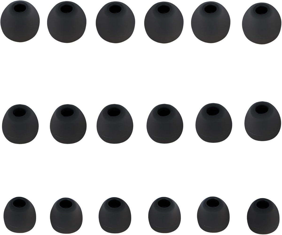 Earbud Tips Replacement Earbud Tips Ear Bud Replacement Pieces Silicone Soft and Comfortable Fit for Inner Hole from 3.8mm - 5.1mm Earphones 9 Pairs S/M/L Gray-Black