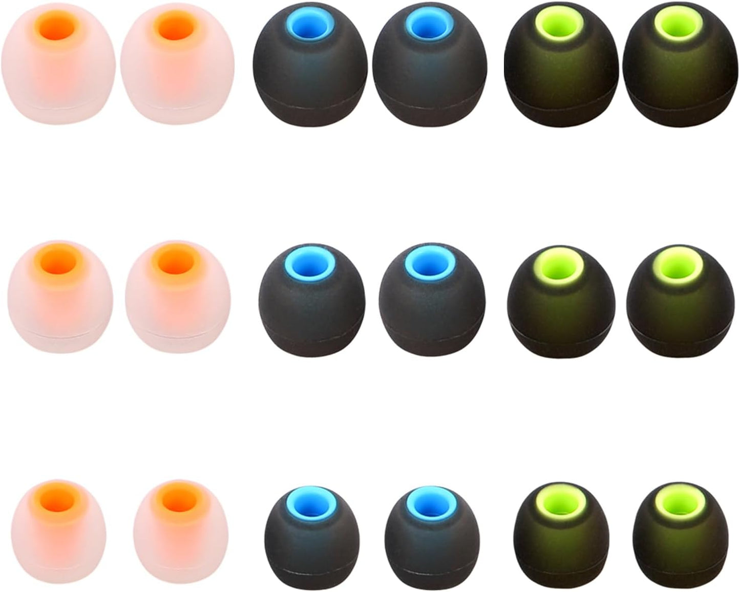 Silicone Replacement Earbud Tips Earbud Covers Ear Tips Fit for in-Ear Headphones (Inner Hole 3.8mm -5.1mm) Earbud Replacement Tips 9 Pairs