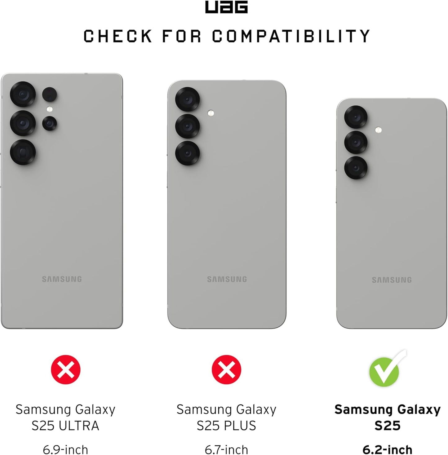 URBAN ARMOR GEAR UAG Designed for Samsung Galaxy S25 Case 6.2" Pathfinder Clear - Compatible with Magnetic Charging Transparent Rugged Military Drop Tested Protective Cover, Ash