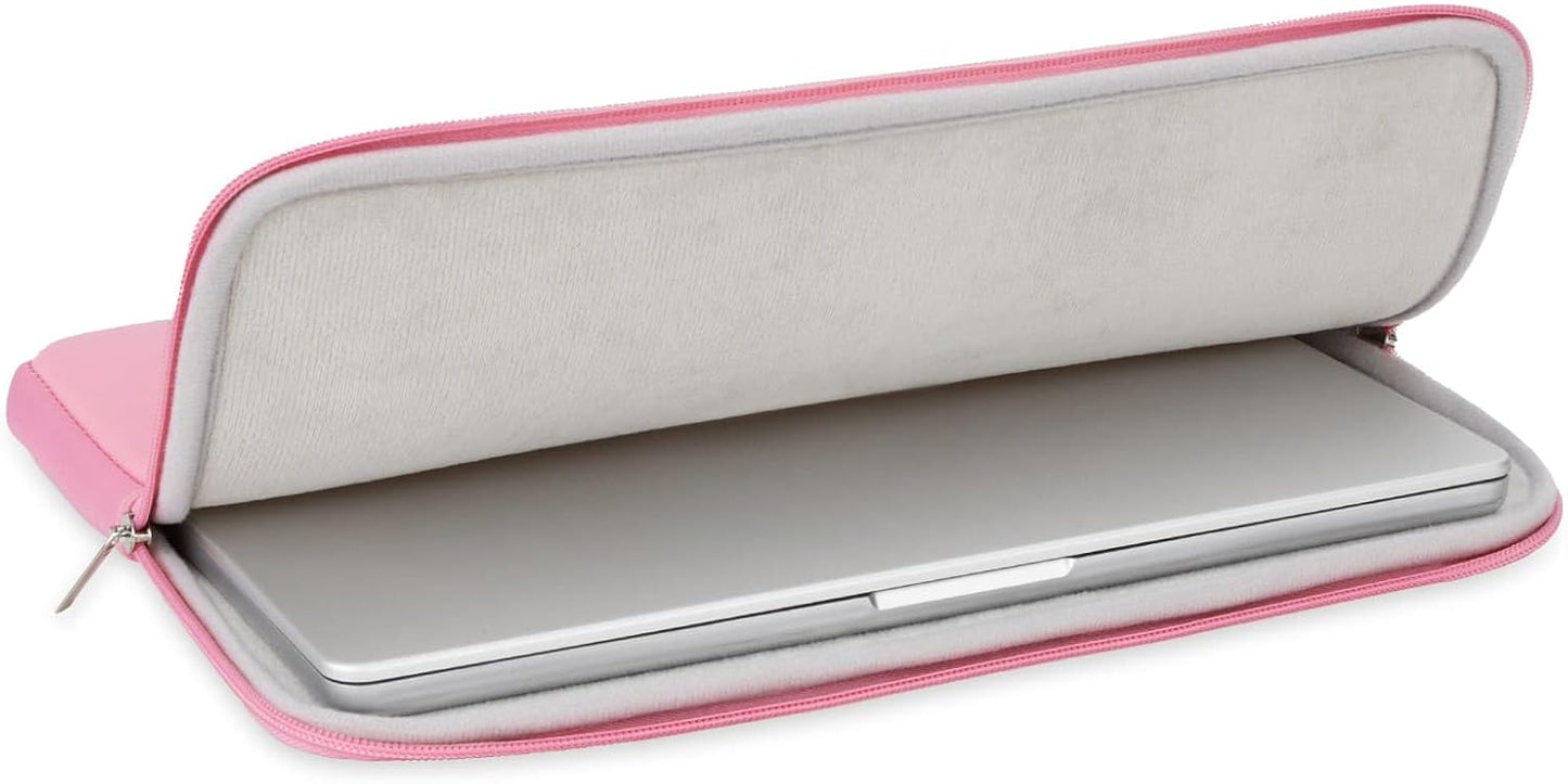 RAINYEAR 13 Inch Laptop Sleeve Compatible with 13.3" MacBook Air/Pro M1 M2 M3 M4 A3240 A3113 A2681 A2337 A1932 A2179 A2338 A1706 A1708 Carrying Bag Protective Cover Soft Case (Pink, Upgraded Version)