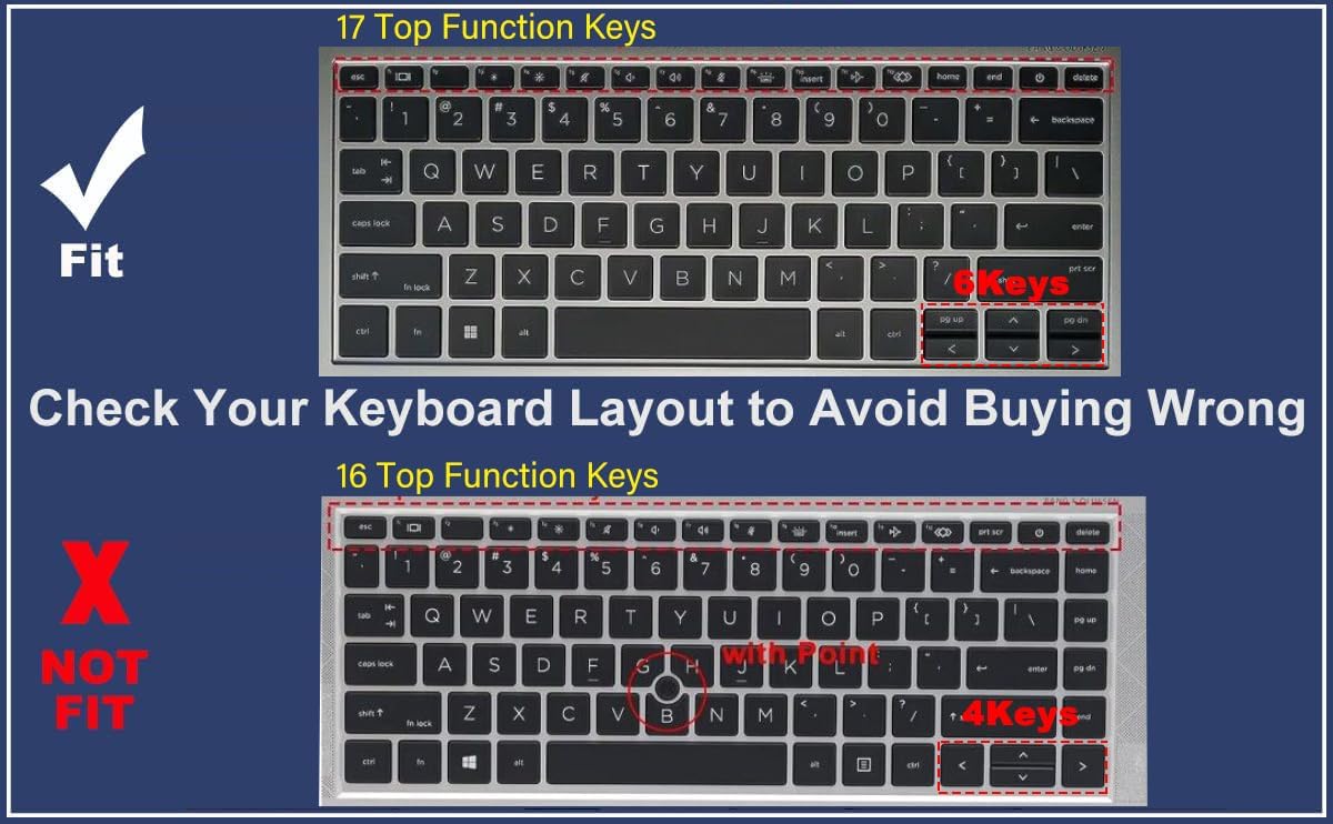 Keyboard Cover for HP EliteBook 830 835 840 845 1040 G9 G10 2023 2022 13.3 14 inch Laptop Accessories Keyboard Protective Skin (Not fit The 830/840/845/1040 G8 G7 G6 G5 G4 G3) -Ombrepink
