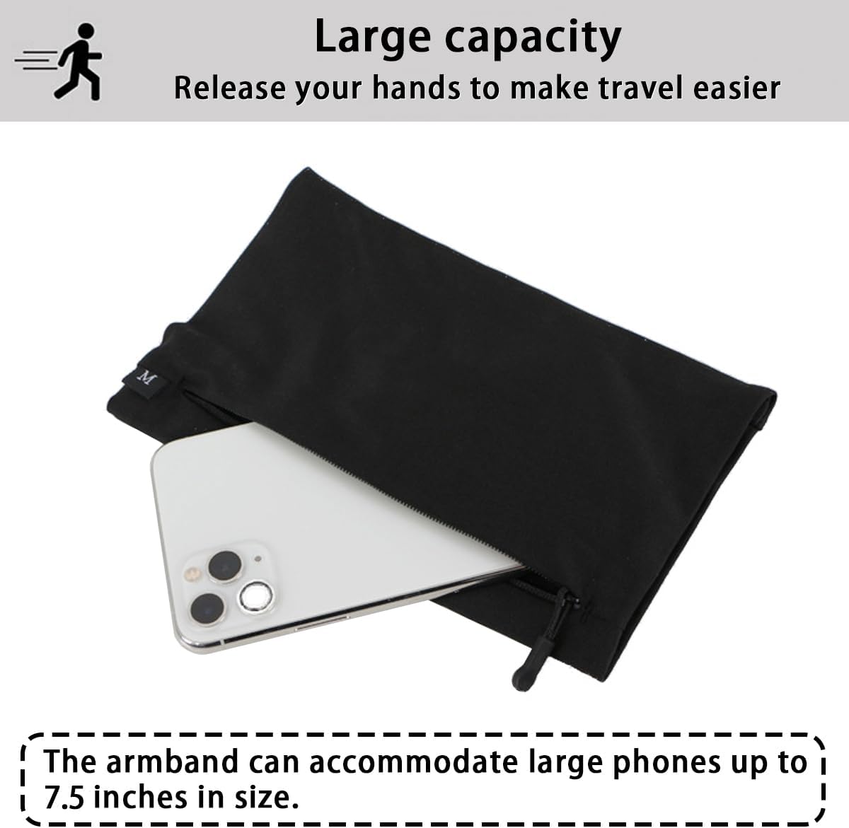Running Phone Armband for Men Women,Universal Arm Bands for Phones Below 7.5 Inches,Waterproof Cell Phone Armband for Hiking,Running,Cycling,Climbing(Star Stripes S)