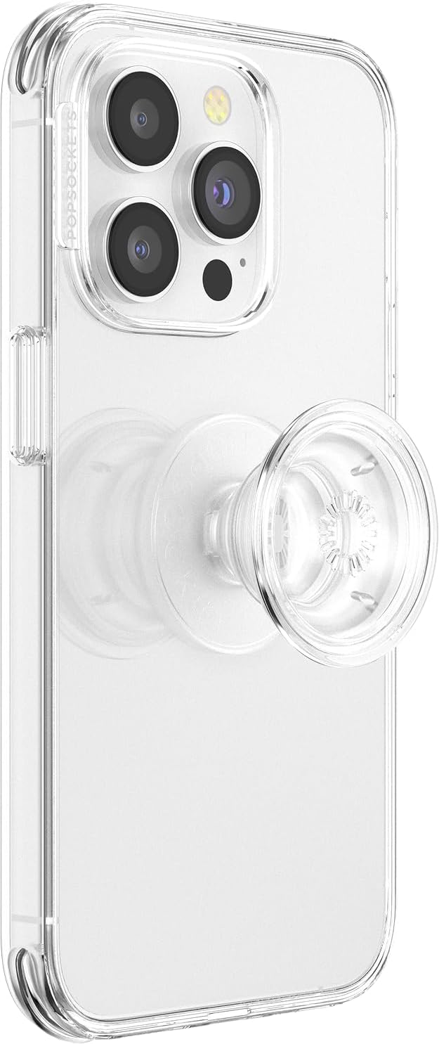 PopSockets Phone Grip with Expanding Kickstand, Adhesive Grip - Clear