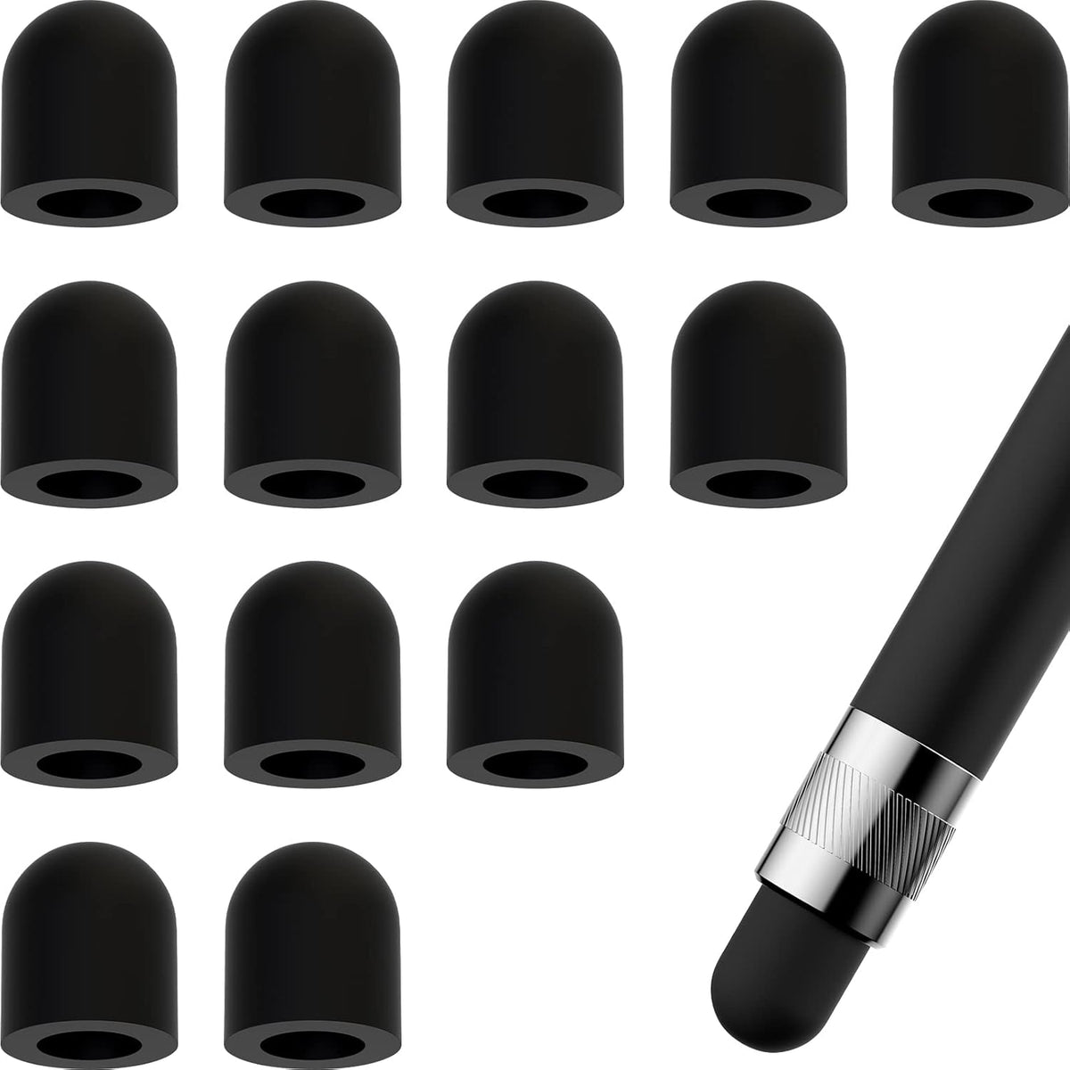 30pcs Universal Replacement Rubber Tips for Stylus Pens Silicone Stylus Tips Replacement for Touch Pencil Stylus Touchscreen Pen