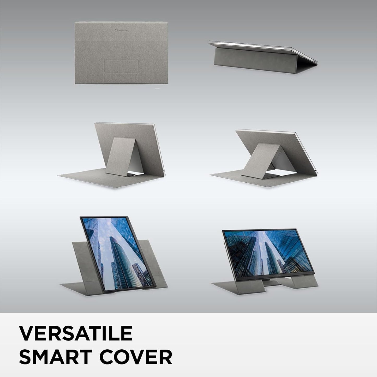 ViewSonic VG1656-2K 16 Inch WQXGA 1600p IPS Portable Monitor with 2 Way Powered 65W USB C, and Smart Cover with Built-in Stand