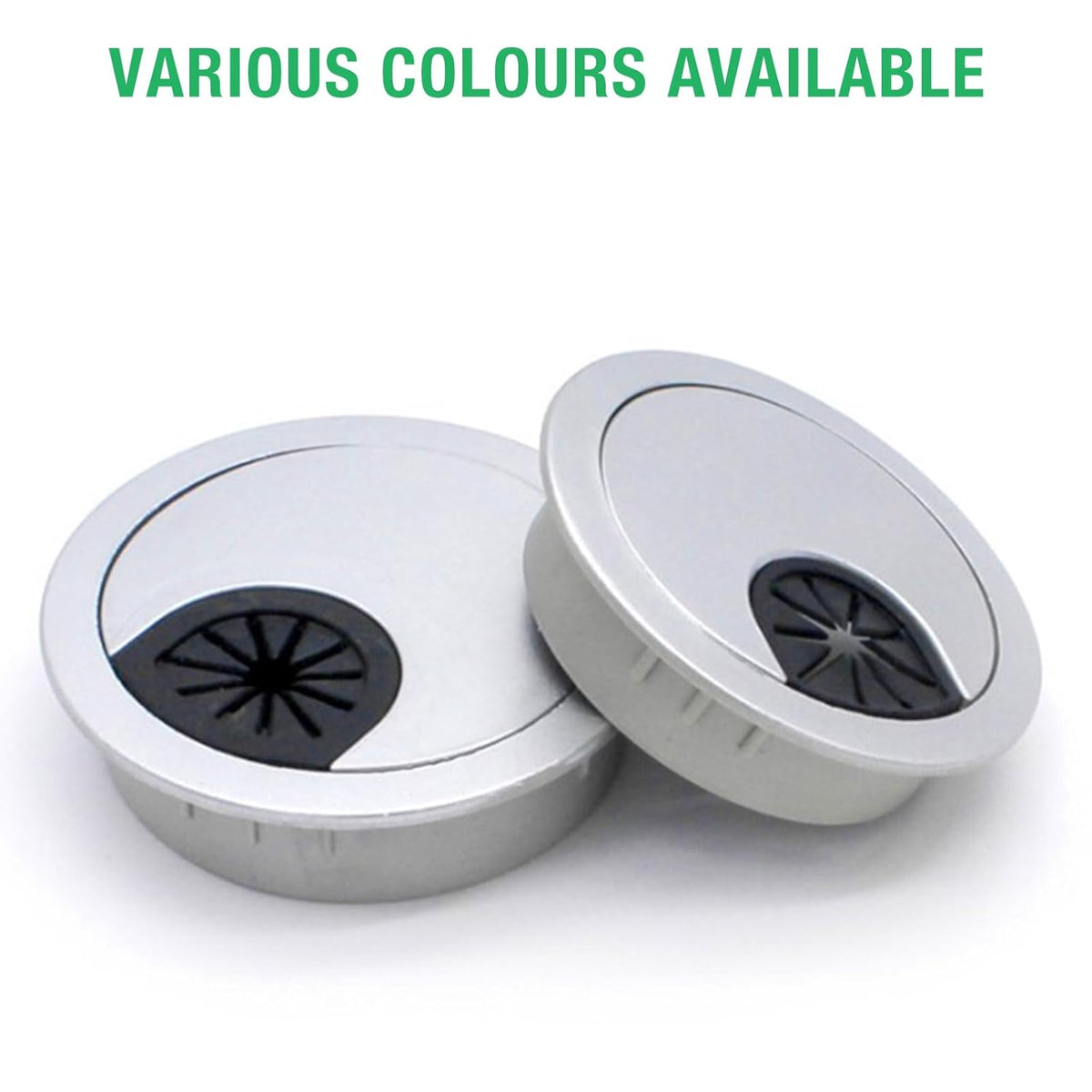2 Pcs Desk Grommet 3-1/8" / 80 mm, Desk Cord Hole Cover, Cable Grommet ABS Plastic, Desk Hole Grommet for Home & Office Pc, Detachable Cable Cord Organizer-Silver Sand