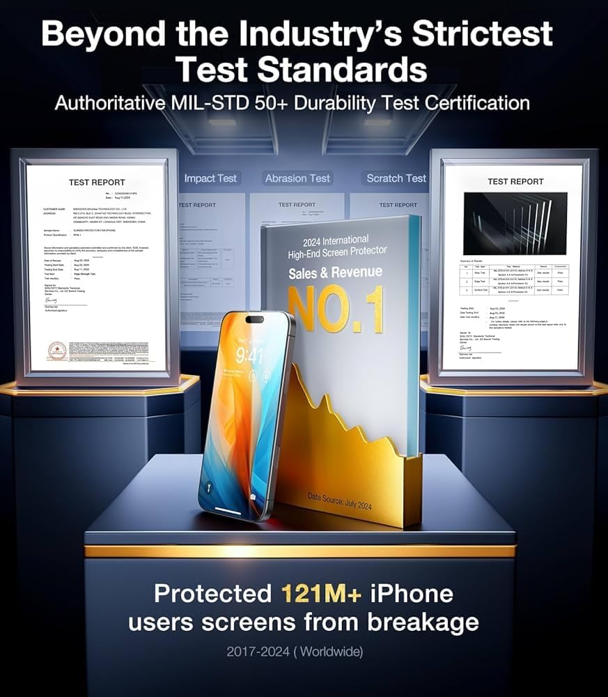 2 pack Full 9H+ Military Grade Glass Screen Protector for iPhone 16 Plus + 2 pack Camera Lens Protector with easy Installation Frame Case Friendly Shatterproof Tempered Glass 9H+ Hardness HD Clear Anti-Scratch Glass Full Edge Coverage (6.7) 16 Plus
