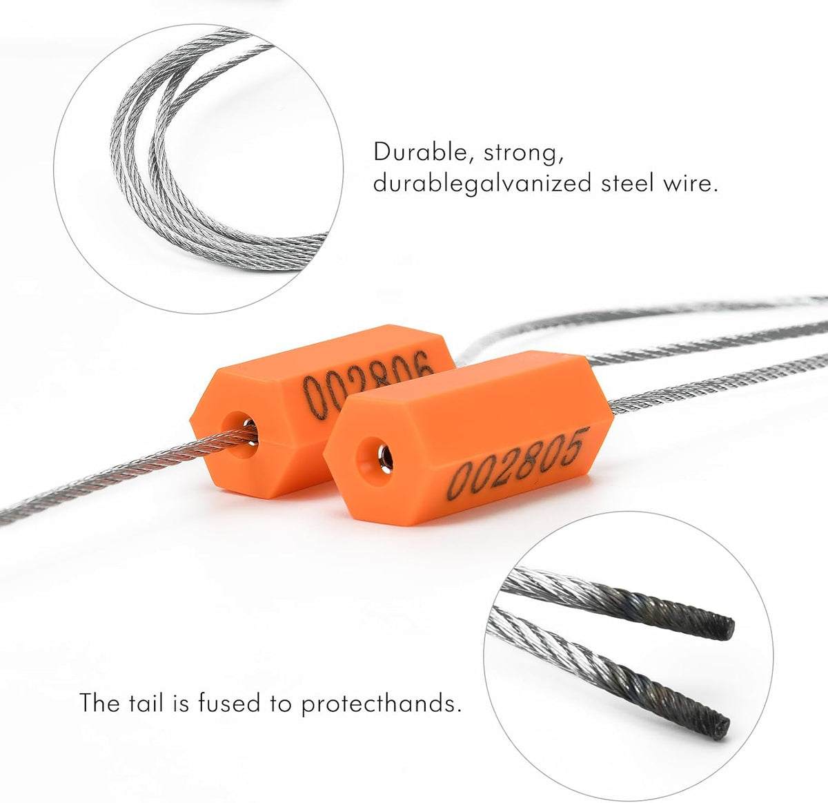 50PCS Steel Cable Seals Metal Security Seal Numbered Metal Truck Trailer Seals Security Tags Tamper Evident Tags Container Seals Pull Tight Steel Wire Seals