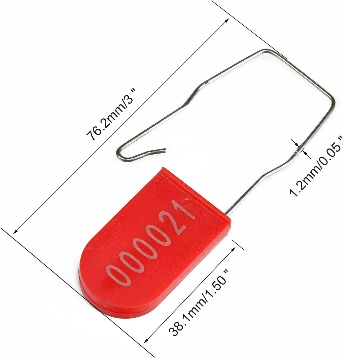 1000PCS Plastic Padlock Security Seals Metal Wire Padlocks Electric Meter Seal Disposable Anti-Tamper Lock Numbered Anti Tamper Tag Hasps Red