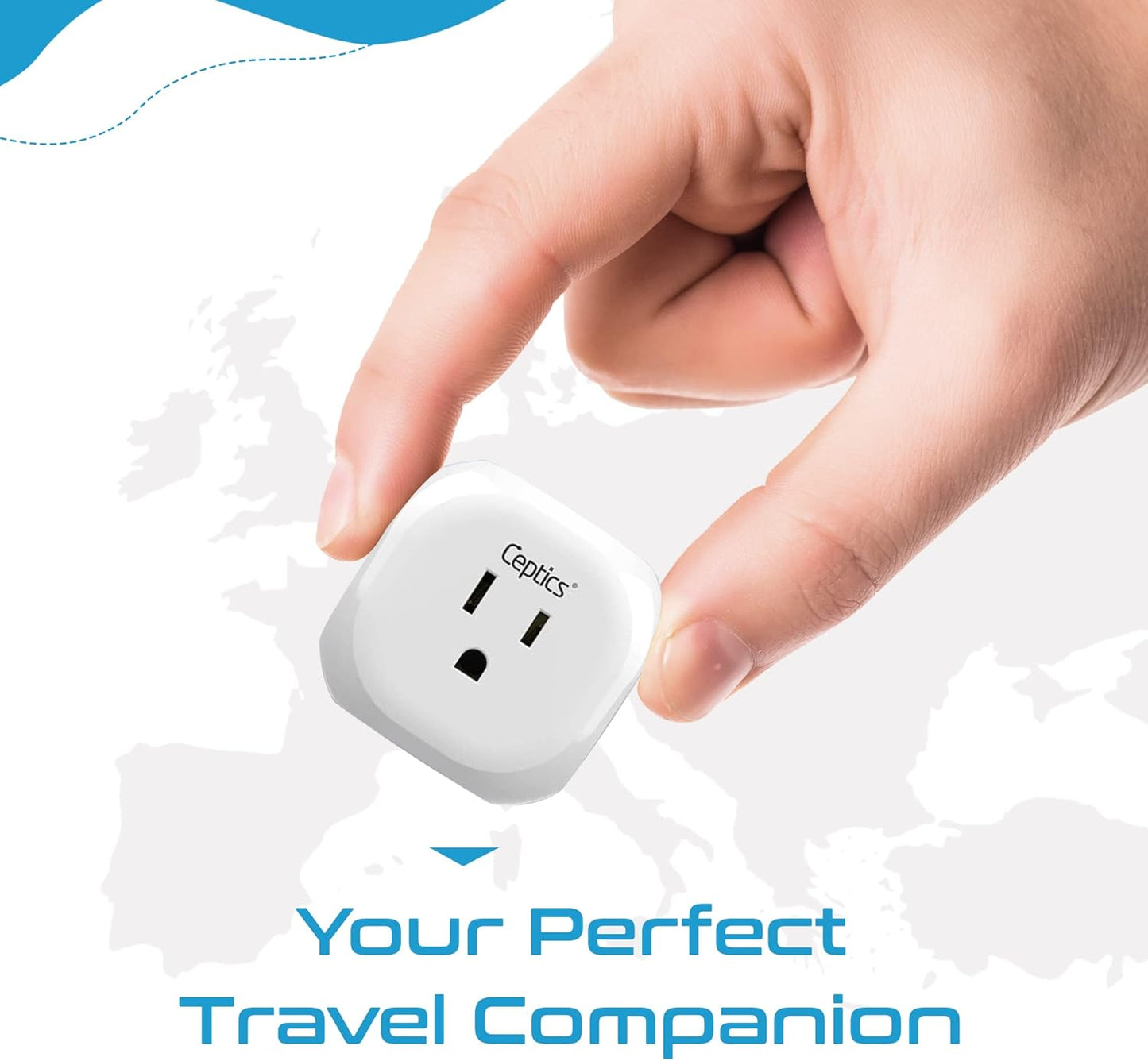 Ceptics Australia, New Zealand, China Travel Plug Adapter - 4 Input - Ultra Compact - Light Weight - USA to Any Type I Countries Such as New Zealand and More - 2 Pack (PT-16), White