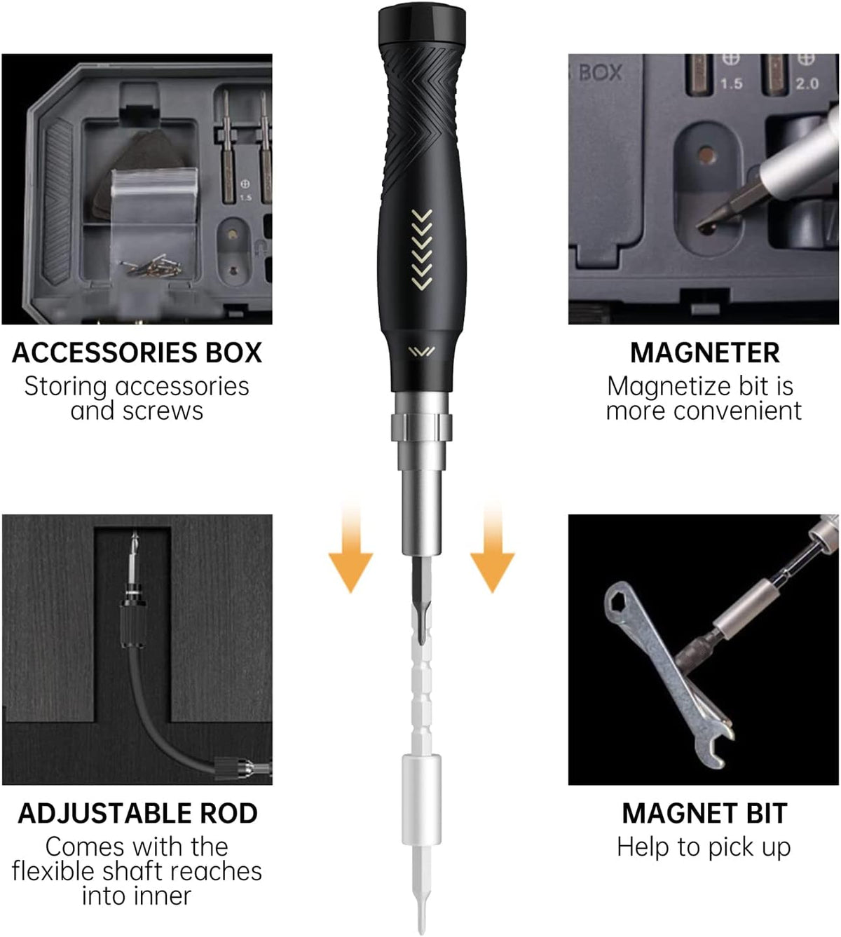Precision Screwdriver Set, Laptop Screwdriver Kit, JAKEMY 164 in 1 Professional Computer Screwdriver Repair Kit with T6 Torx Bit for MacBook, iPhone, Watch, Camera, Eyeglass, Xbox, DIY