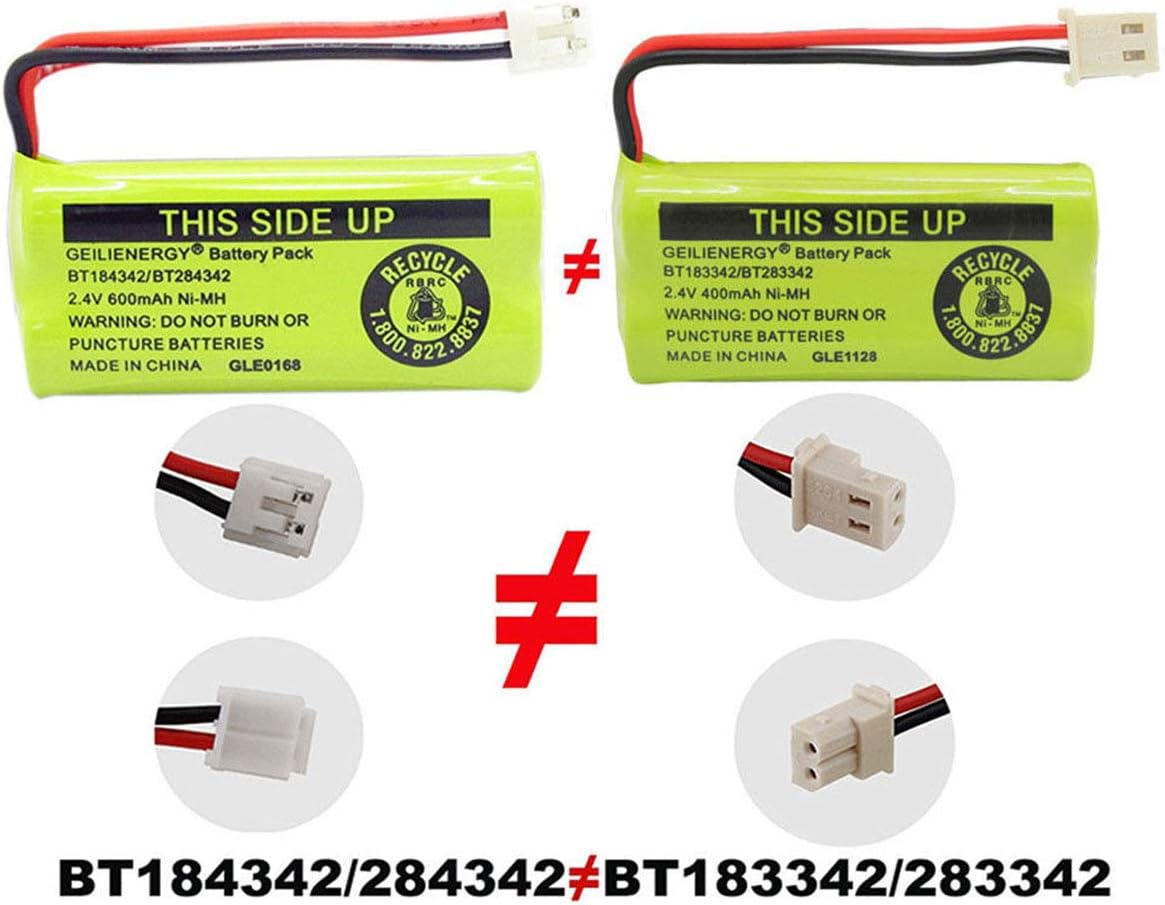 BT184342 BT284342 Rechargeable Phone Battery Compatible with for AT&T BT18433 BT28433 BT-8300 BT1011 BT1018 Vtech 89-1326-00-00/89-1330-01-00/Empire CPH-515D (8-Pack 184342 Batteries)