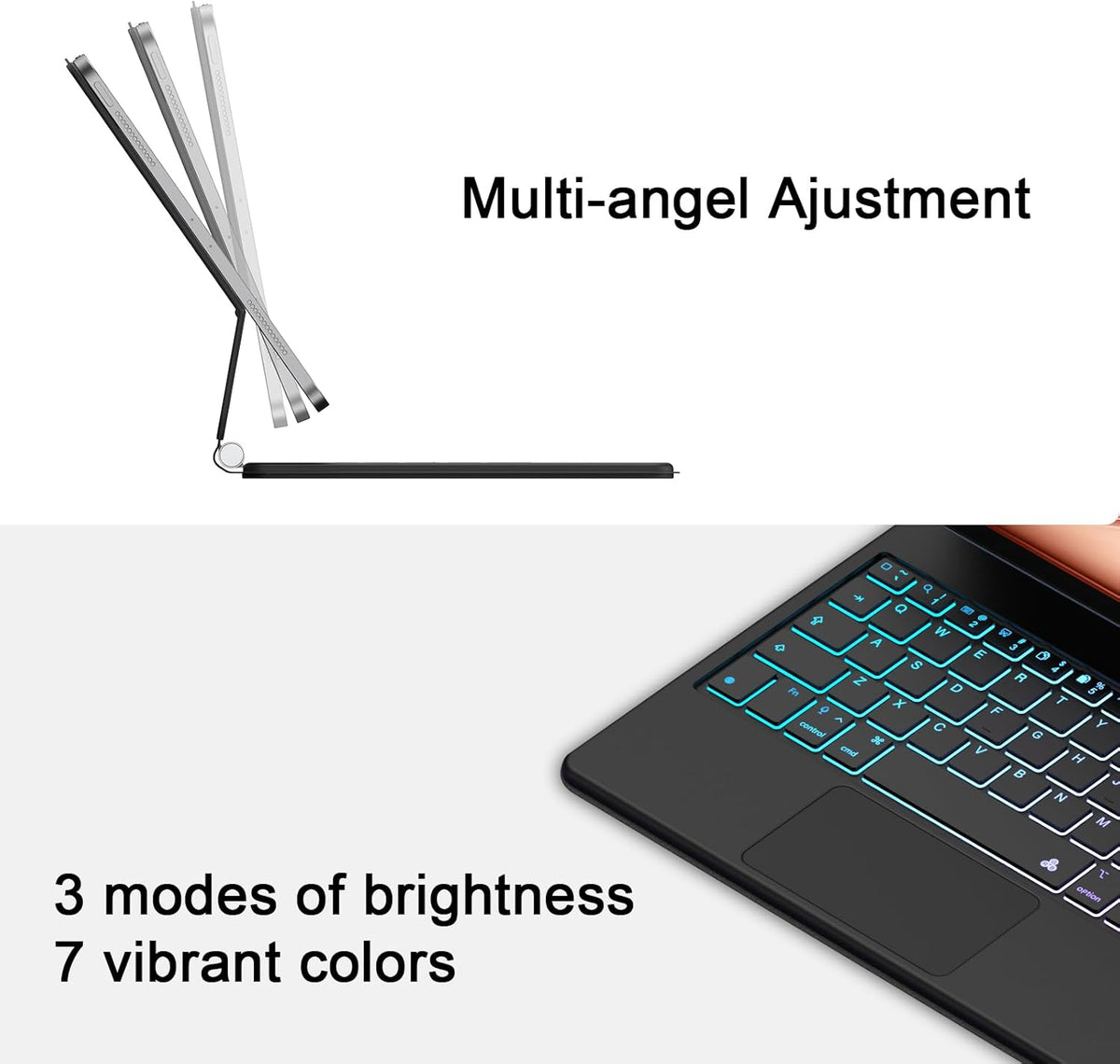 Magic Keyboard Case for iPad 11th (A16, 2025)/10th Generation 2022, Magnetic Stand with Multi-Touch Trackpad, iPad 10.9-inch 10th Gen /11th Gen Keyboard Case, Floating Cantilever Stand,Backlit,Black