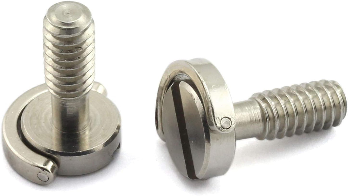 HJ Garden 2pcs 1/4-20 Thread D-Ring Stainless Steel Camera Fixing Screws for Camera Tripod Monopod QR Plate,D Shaft Quick Release Plate Mounting Screw 17mm Length