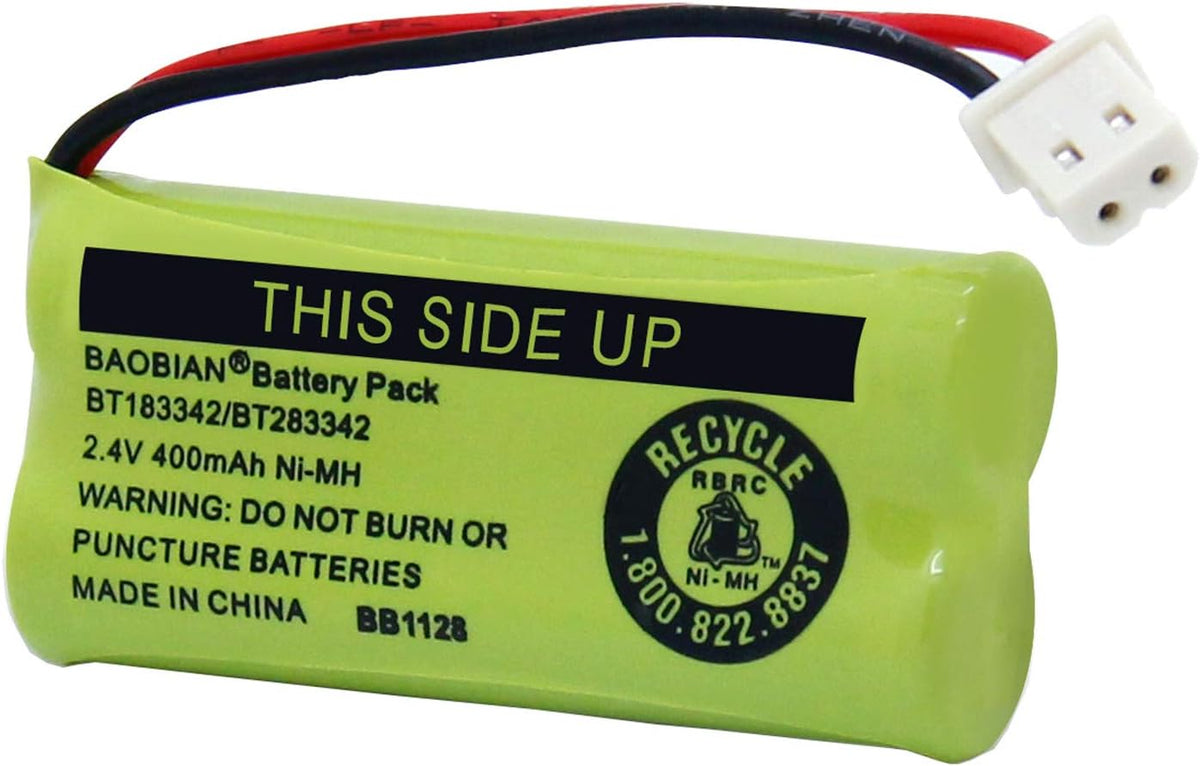 BT183342/BT283342 2.4V 400mAh Ni-MH BT166342/BT266342 BT162342/BT262342 Cordless Phone Pack CS6709 CS6609 CS6509 CS6409 EL52100 EL50003 (3 Pack)
