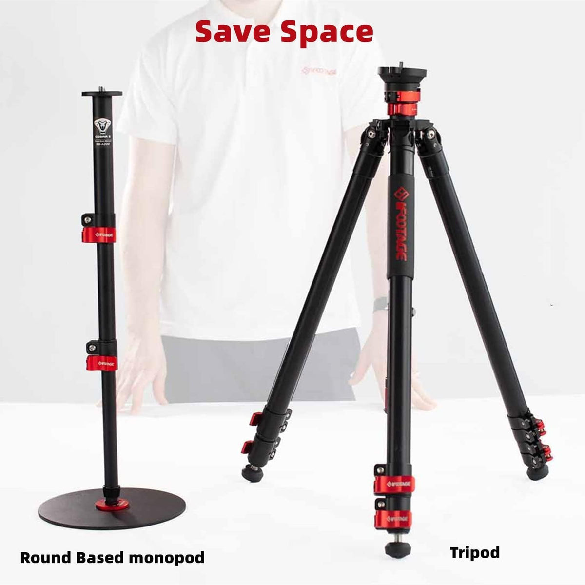 IFOOTAGE Cobra RB-A200,Round Base Monopod,Professional Camera Aluminium Monopod with Quick Adjustment Height Buckle,Compatibility DSLR Cameras Camcorders(22.05Inc)